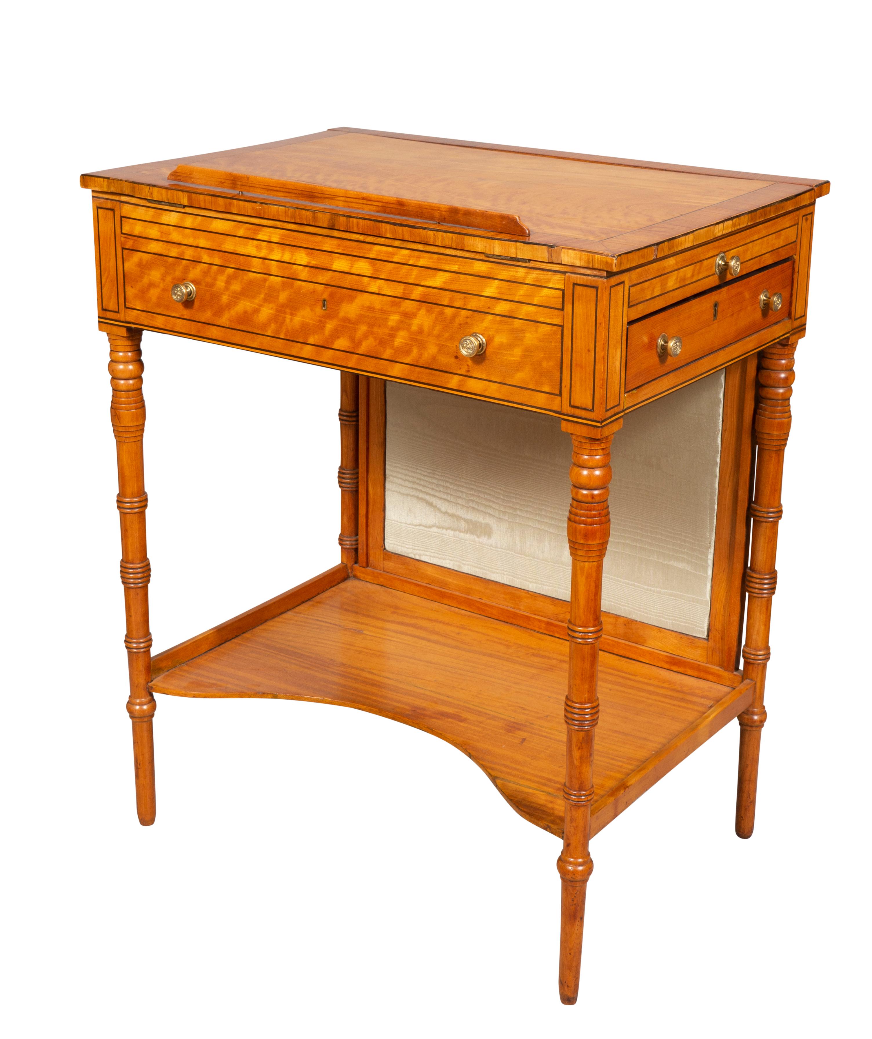 George III Satinwood And Tulipwood Work Table For Sale 1
