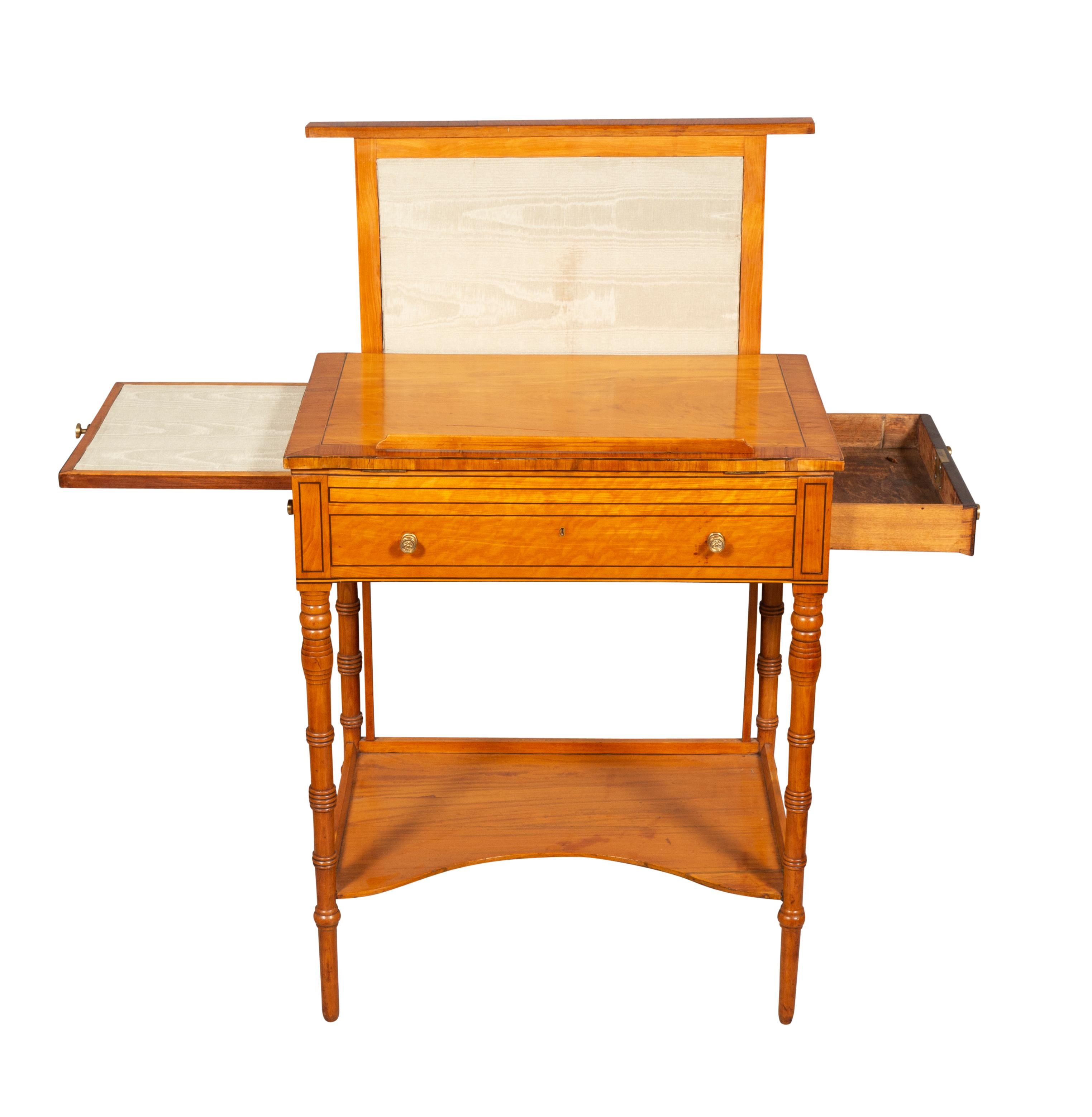 George III Satinwood And Tulipwood Work Table For Sale 2