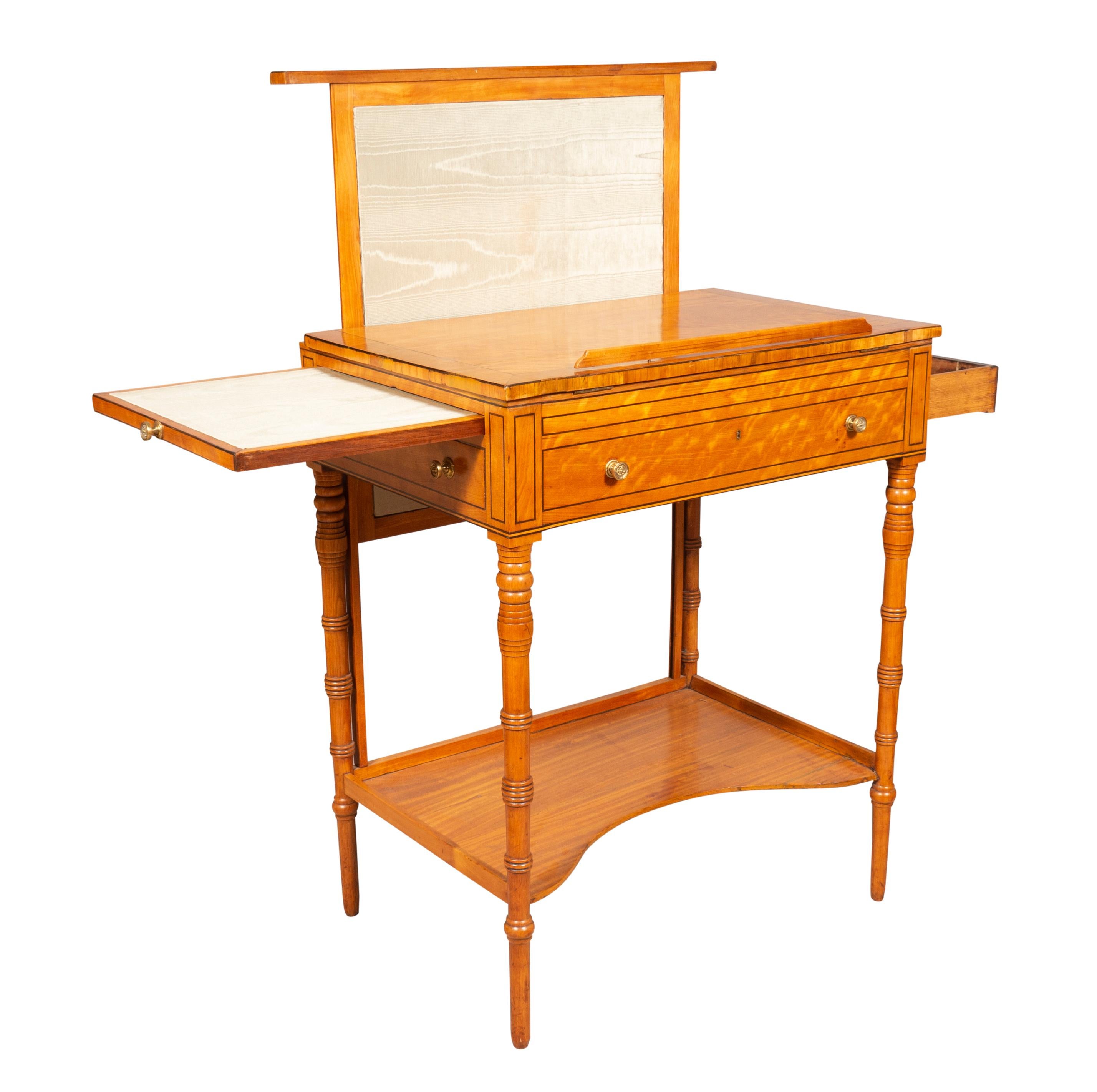George III Satinwood And Tulipwood Work Table For Sale 3