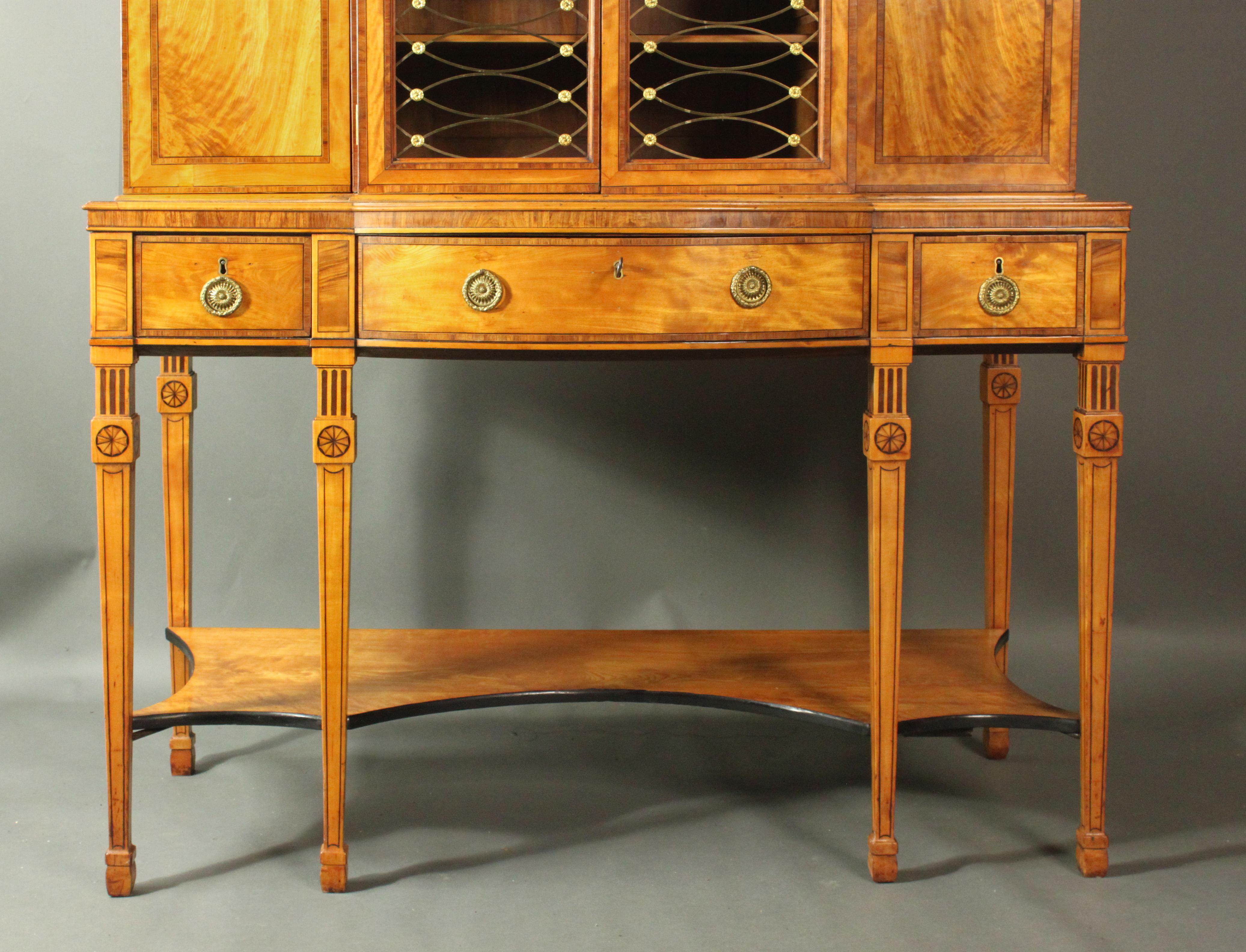 George III Satinwood Cabinet in the Manner of Thomas Sheraton 3