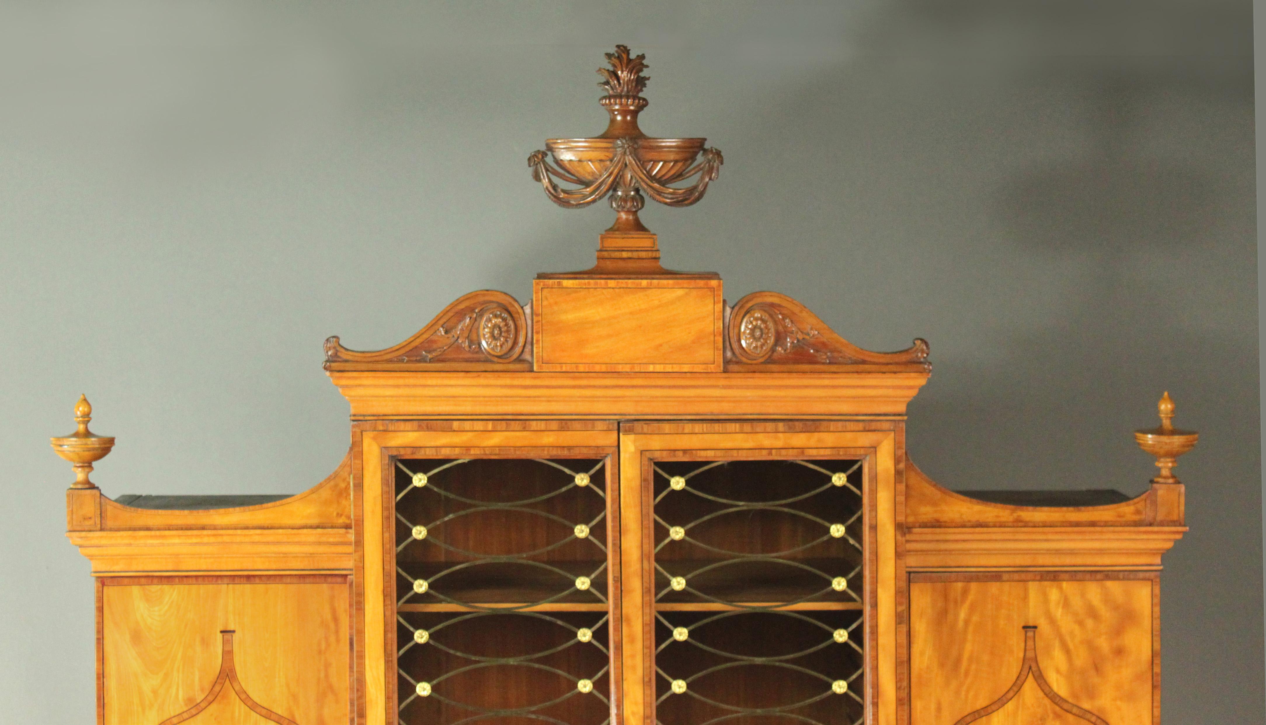 George III Satinwood Cabinet in the Manner of Thomas Sheraton 4