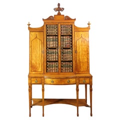 George III Satinwood Cabinet in the Manner of Thomas Sheraton