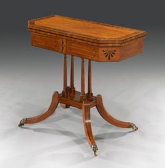 George III Satinwood Card Table of Unusually Small Proportions