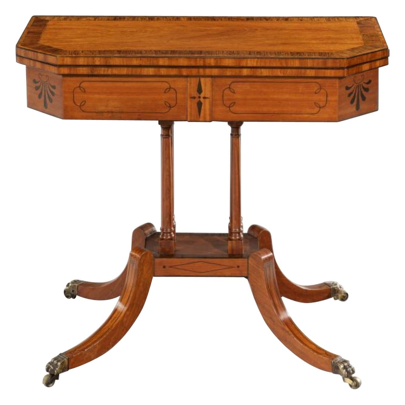 George III Satinwood Card Table of Unusually Small Proportions For Sale