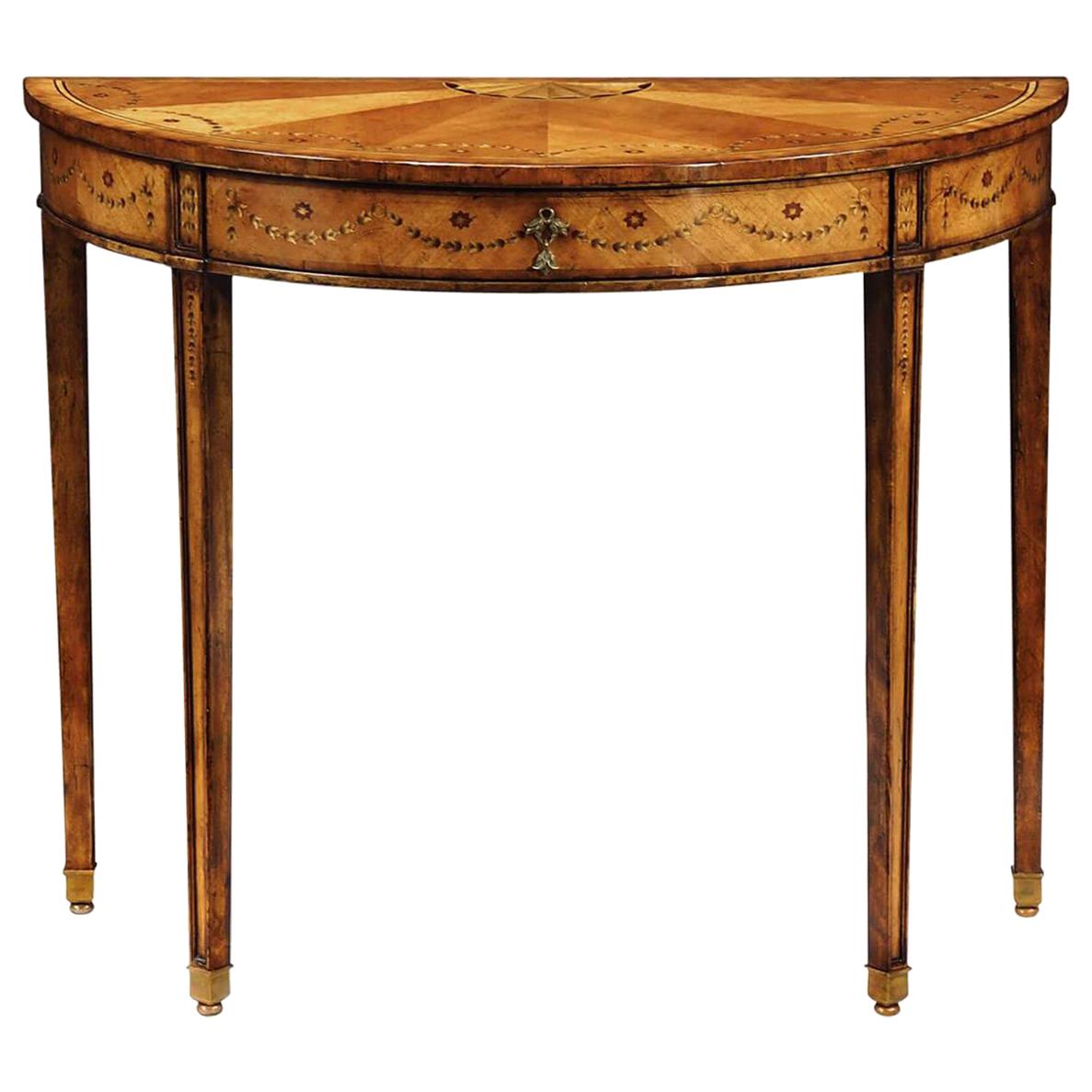 Tavolo consolle di Giorgio III in legno satinato in vendita