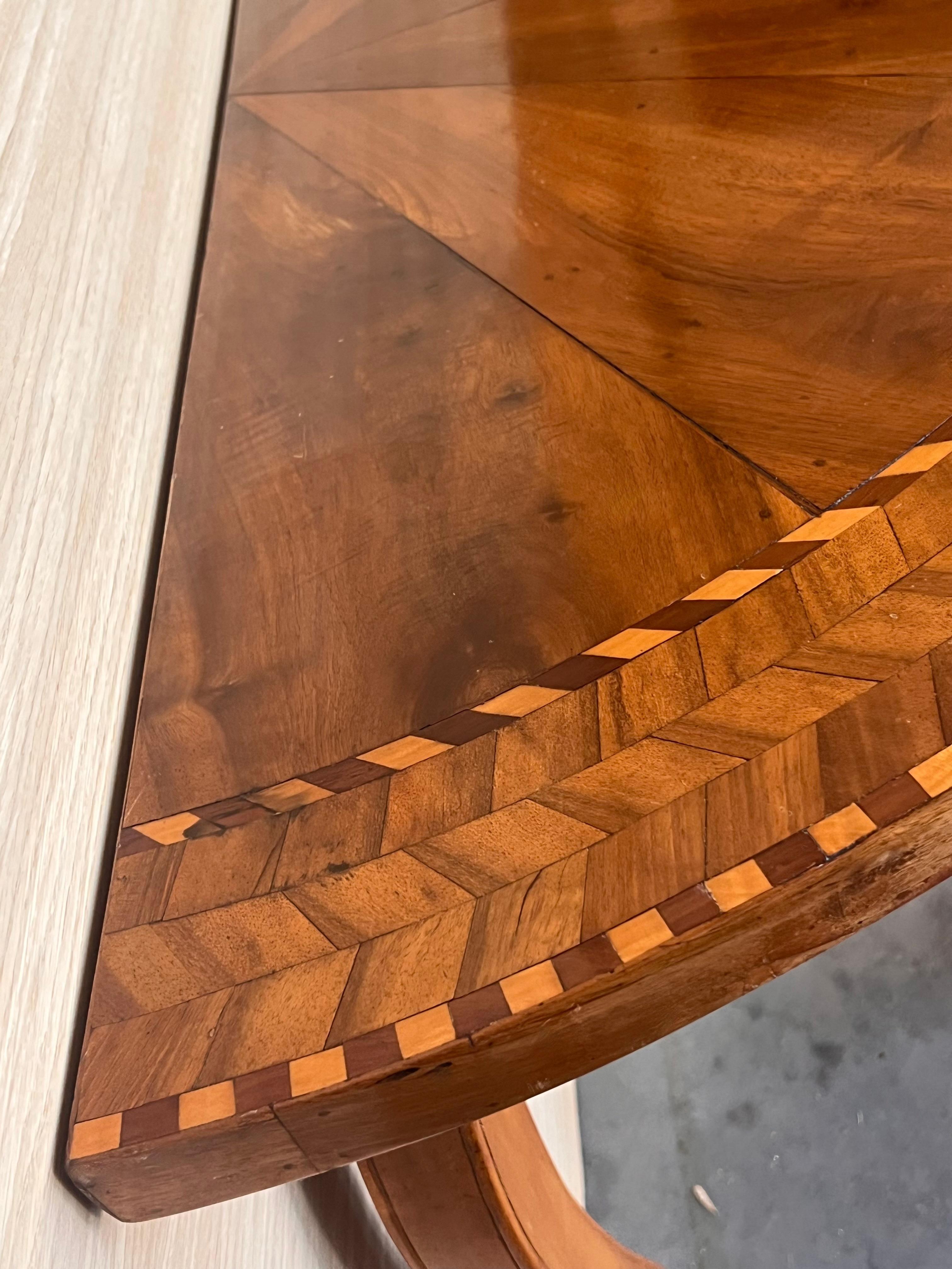 George III Satinwood Console Table with Marquetry Top For Sale 5