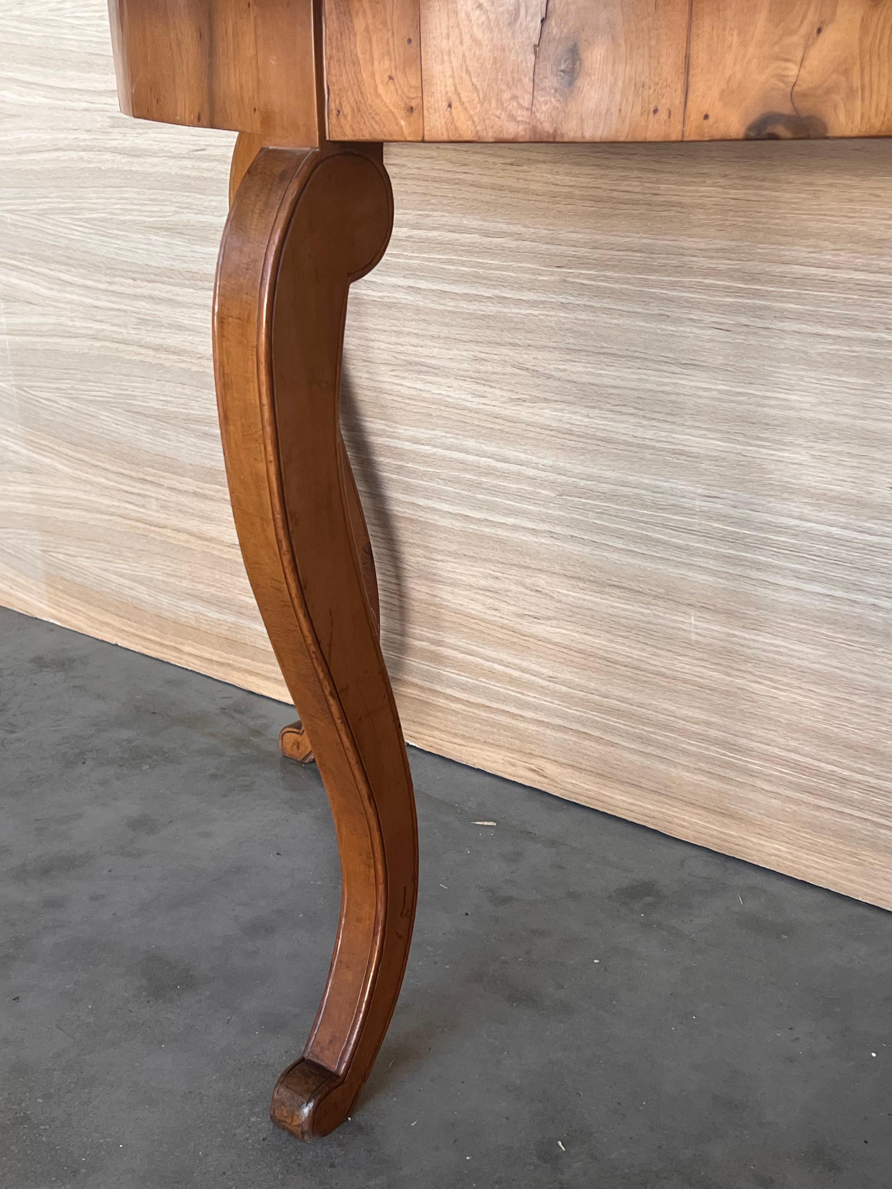 George III Satinwood Console Table with Marquetry Top For Sale 6