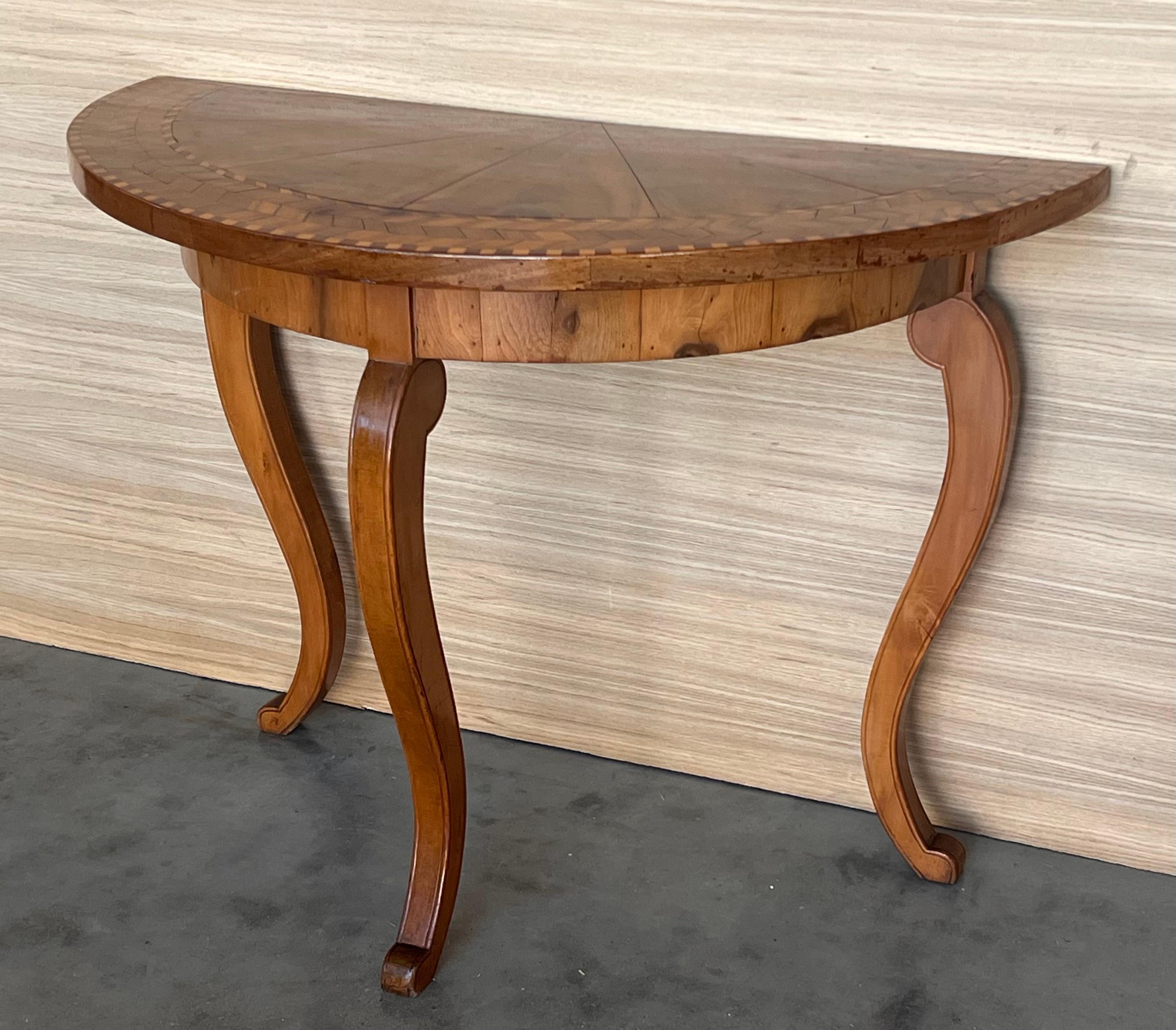 George III Satinwood Console Table with Marquetry Top For Sale 1
