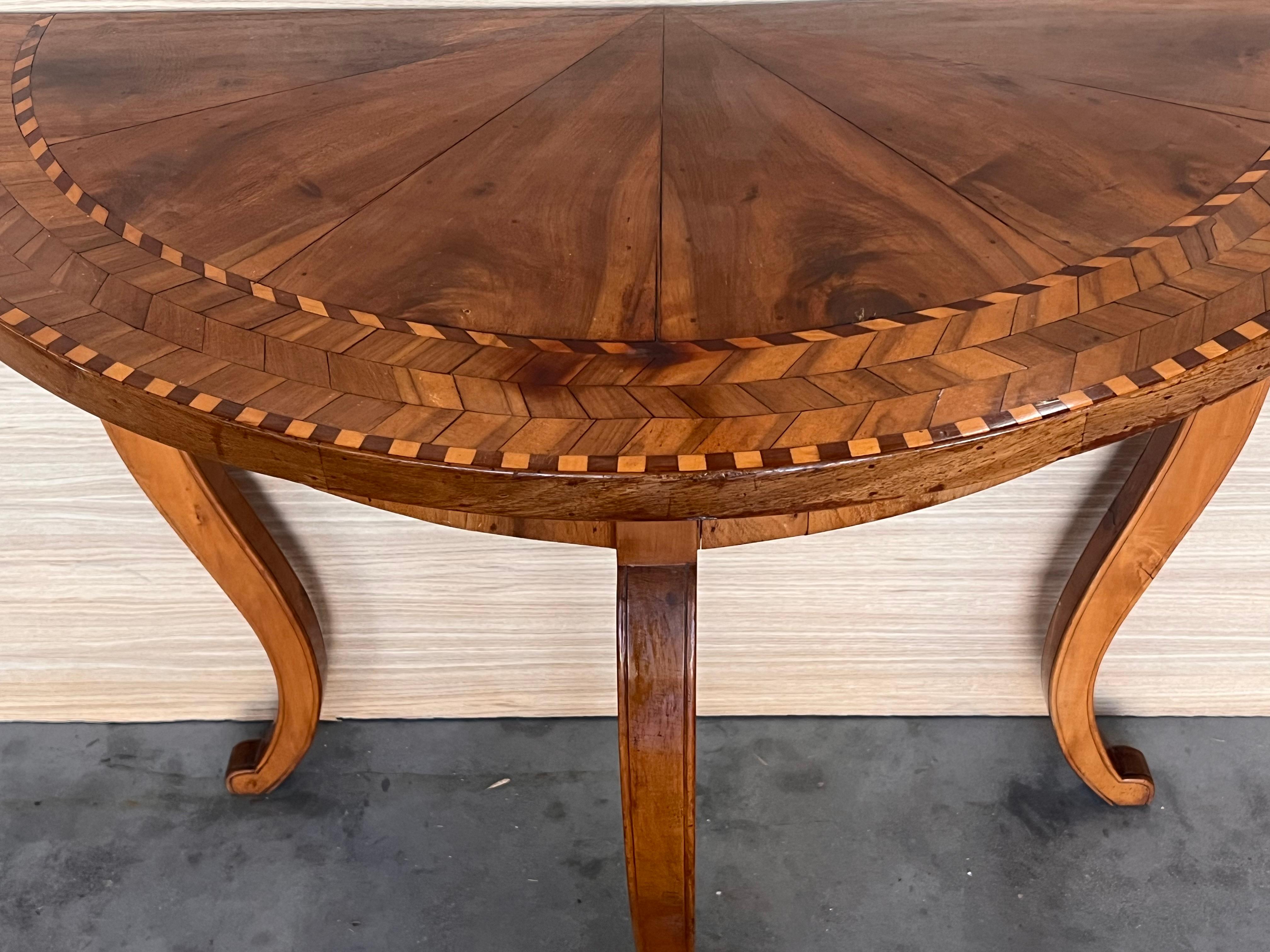 George III Satinwood Console Table with Marquetry Top For Sale 3