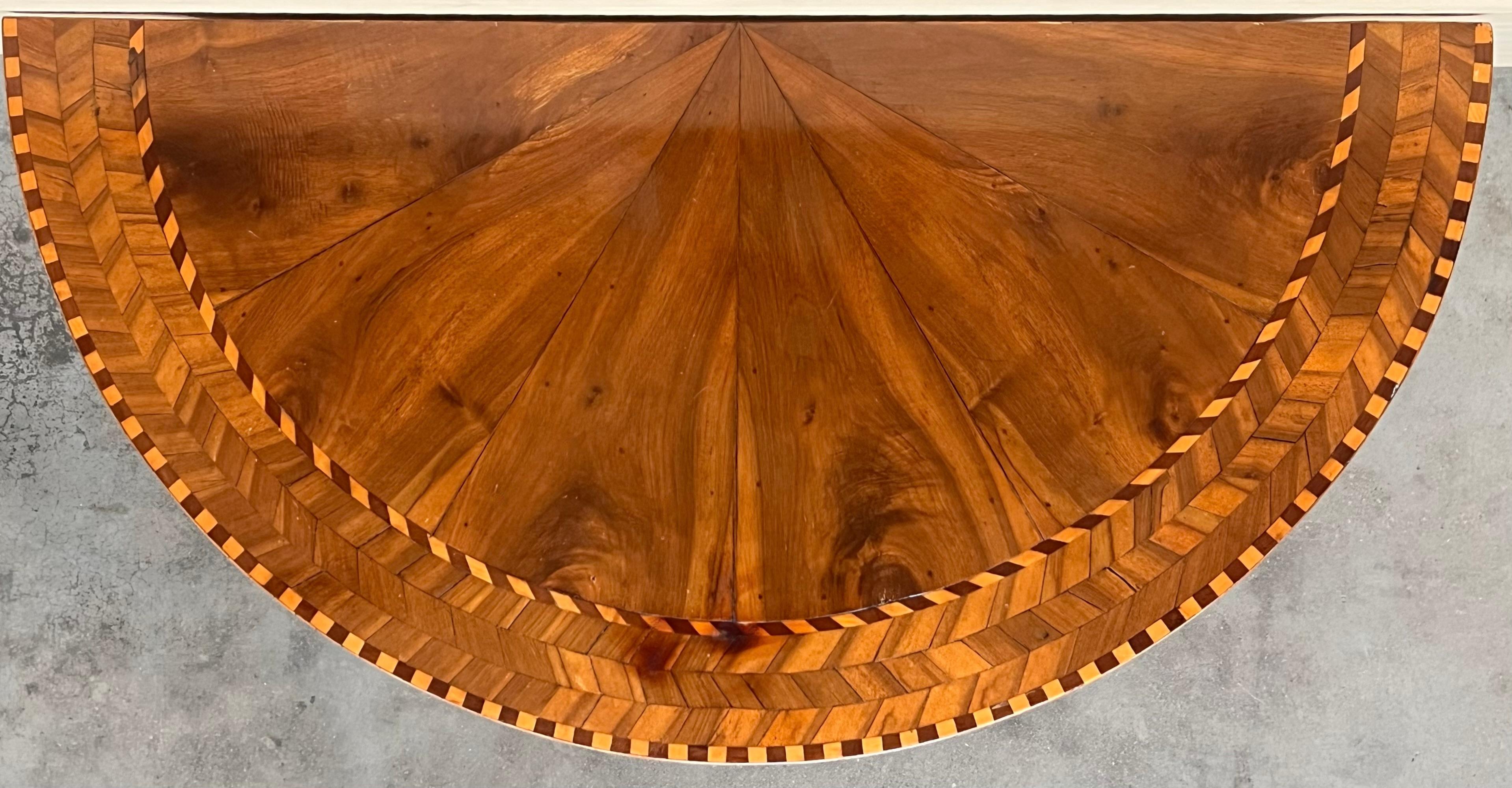 George III Satinwood Console Table with Marquetry Top For Sale 4