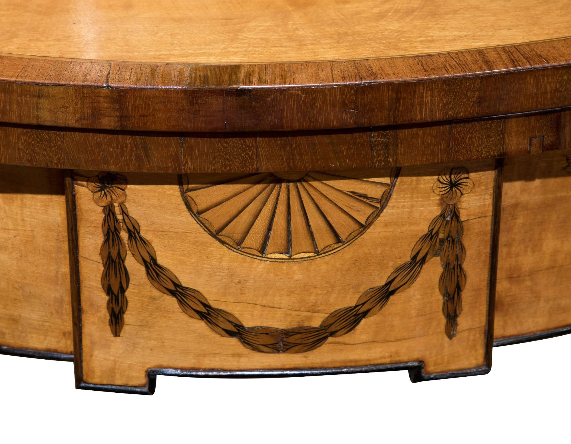 George III Satinwood Demi-Lune Card Table im Angebot 1