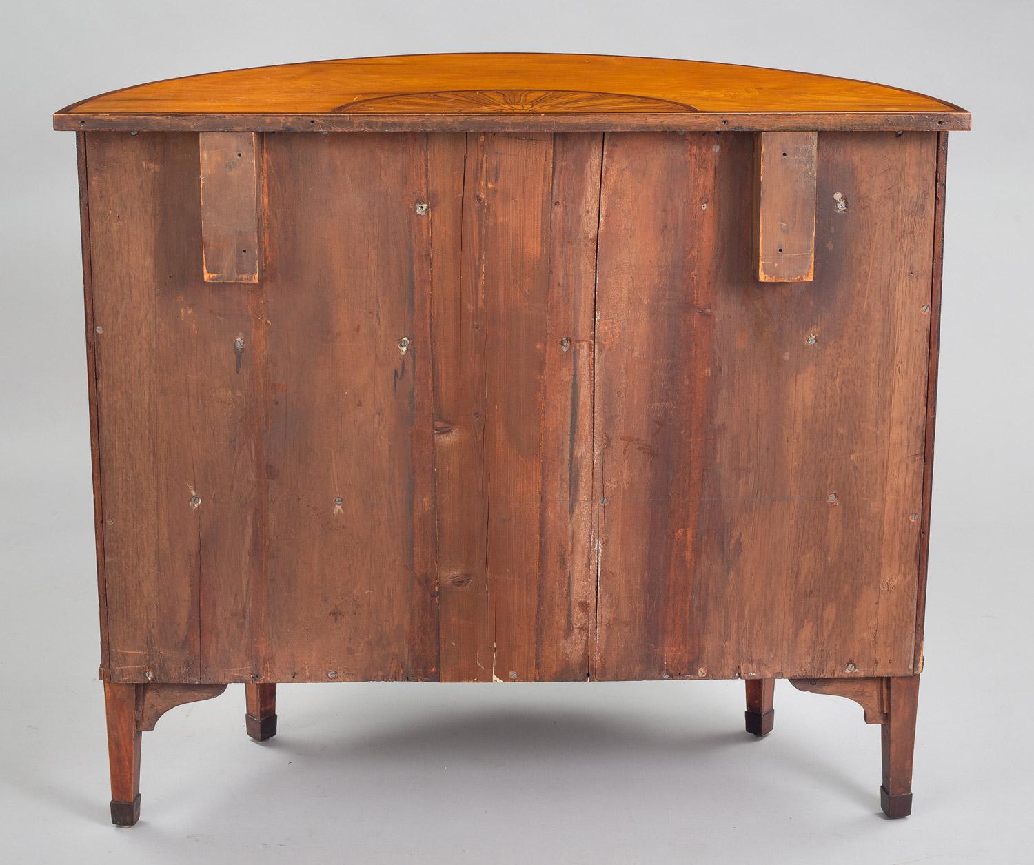 George III Satinwood Demilune Console Cabinet, circa 1790 For Sale 5