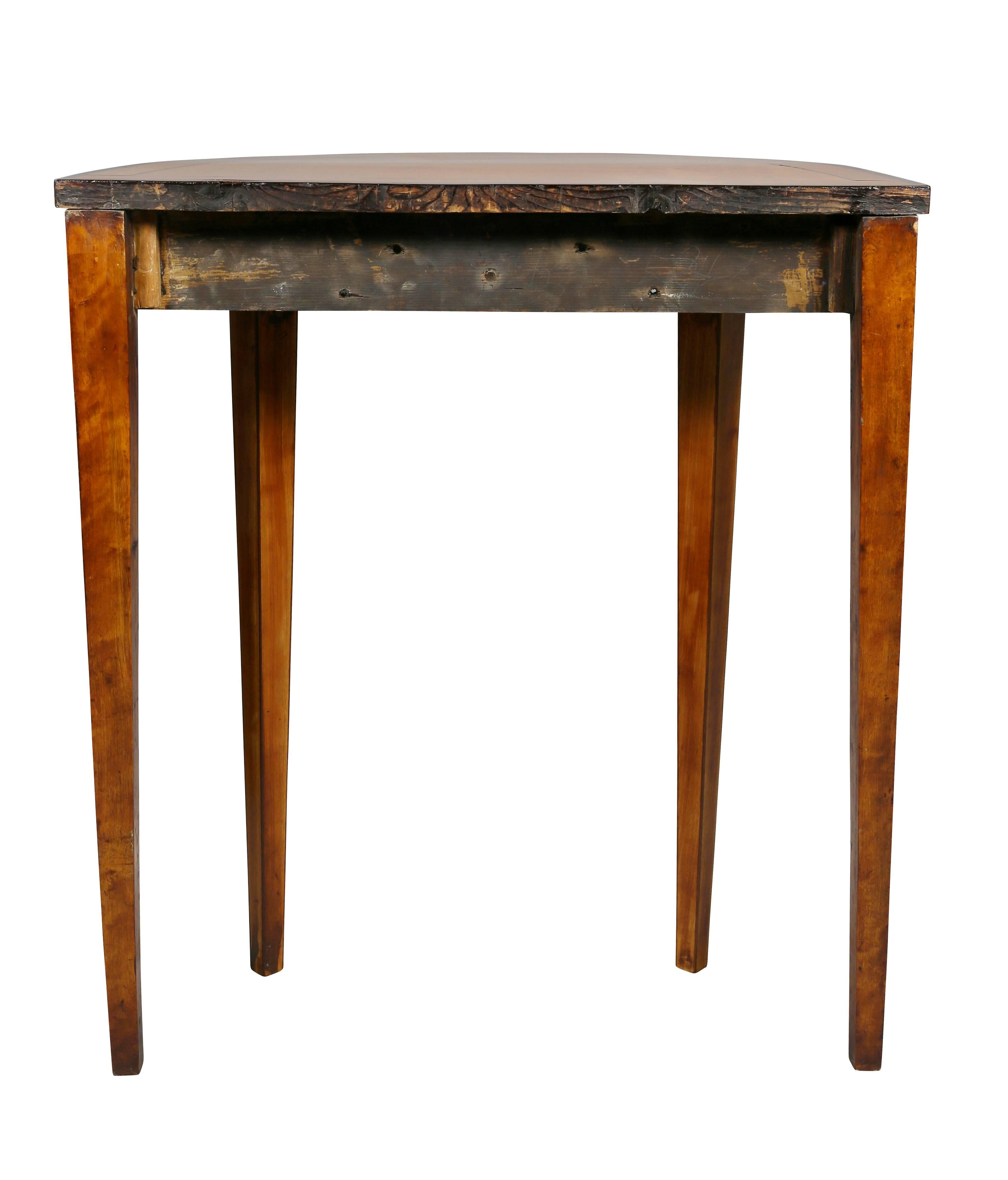 George III Satinwood Demilune Console Table 1