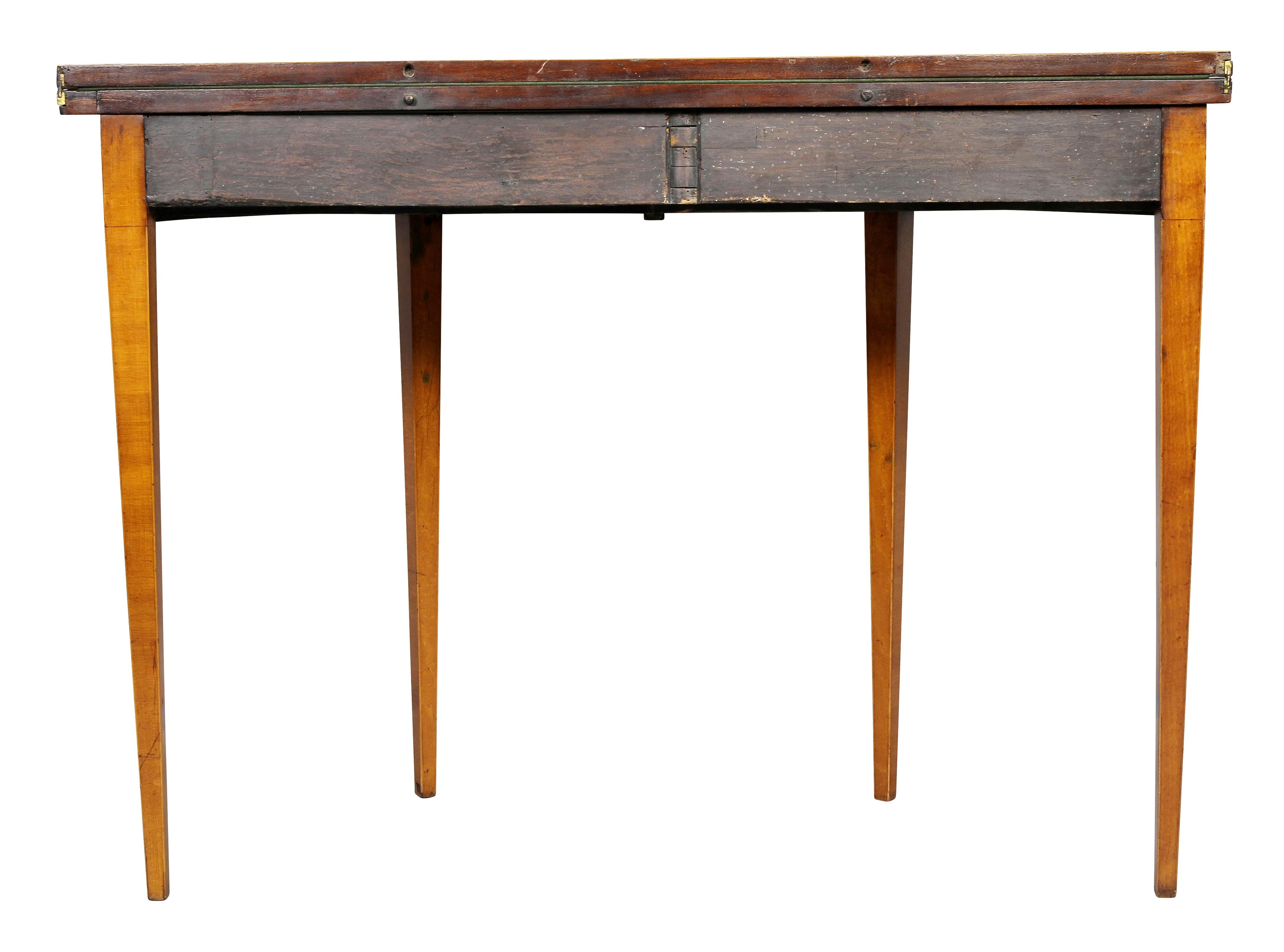 George III Satinwood Demilune Games Table For Sale 4