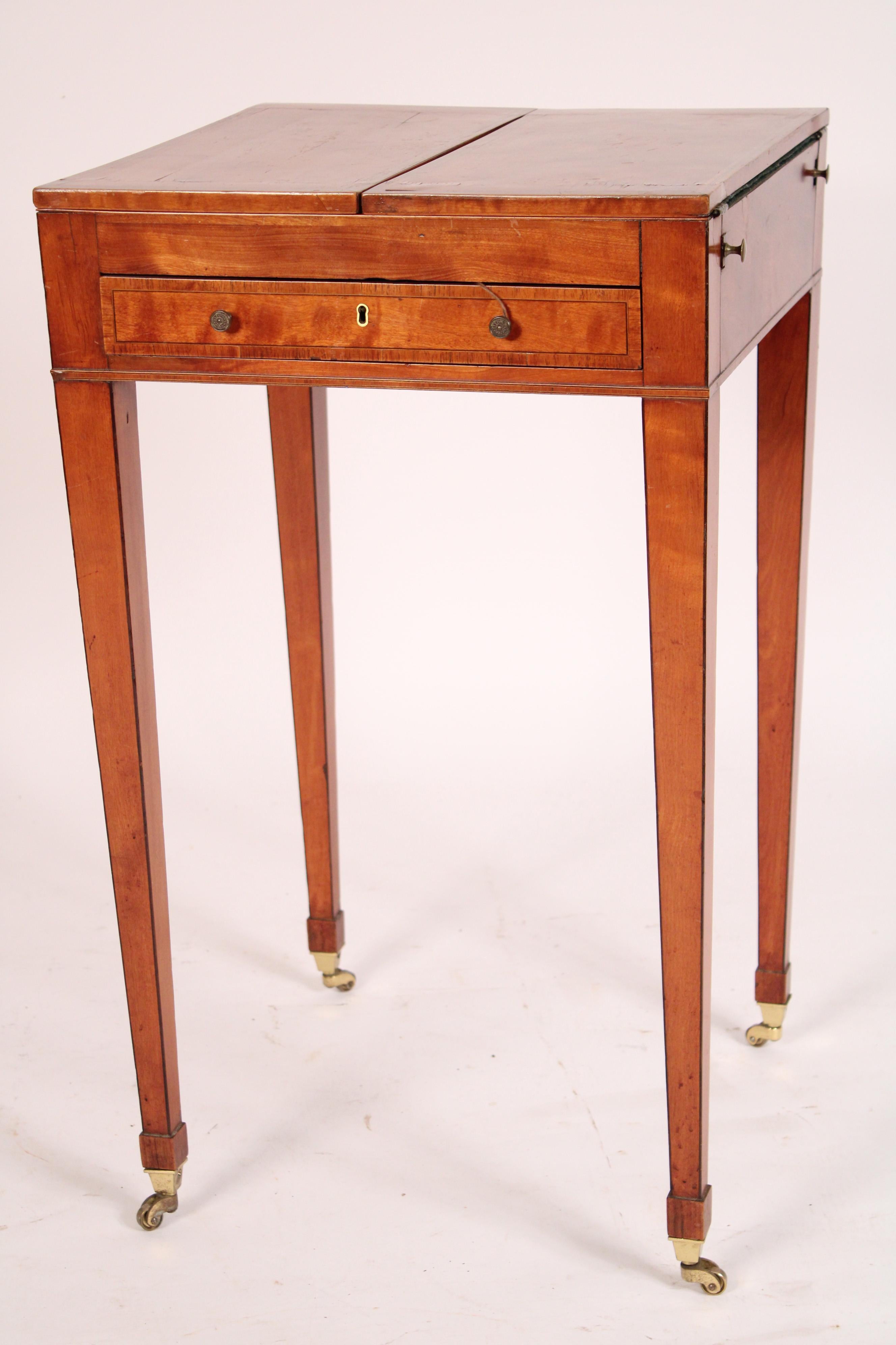 English George III Satinwood Games / Side Table For Sale