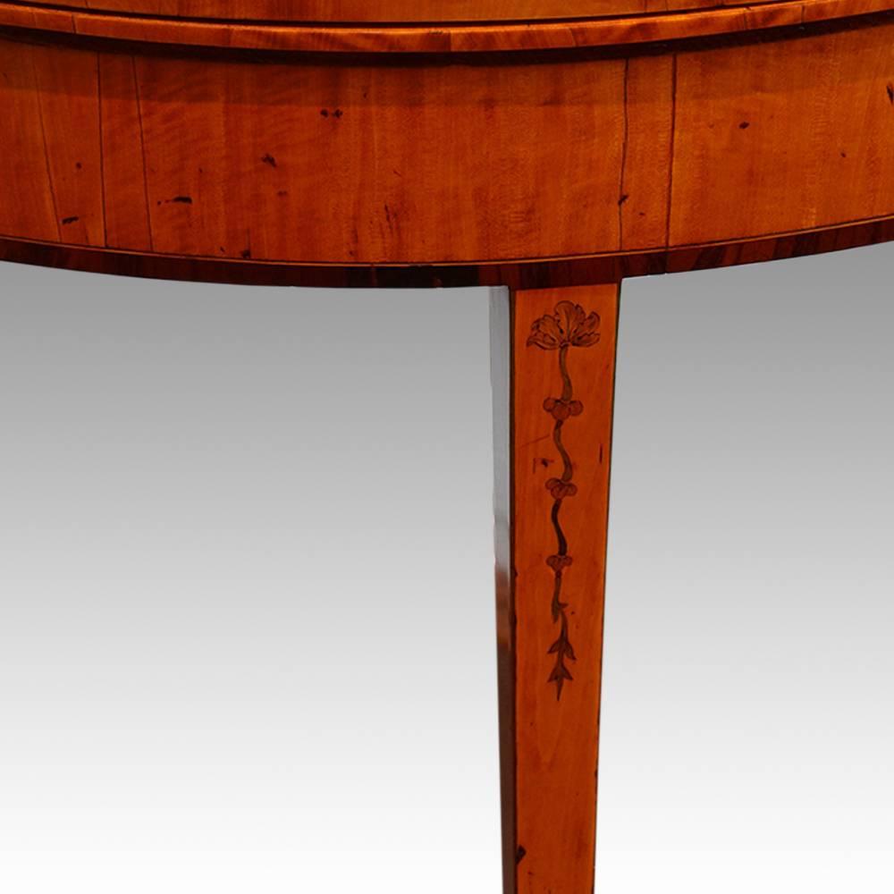 English George III Satinwood Large Demilune Card-Table For Sale
