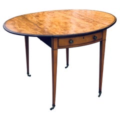 George III 33 inch Satinwood Oval Pembroke Table circa 1790