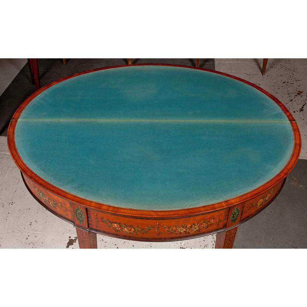 George III Satinwood Painted Card Table 2