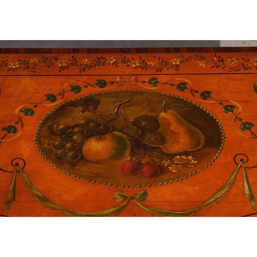 George III Satinwood Painted Card Table In Good Condition In Westwood, NJ