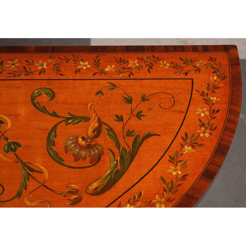 Late 19th Century George III Satinwood Painted Card Table