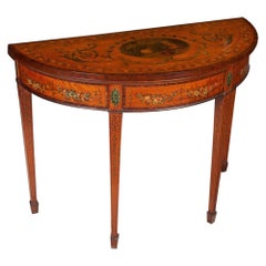 George III Satinwood Painted Card Table