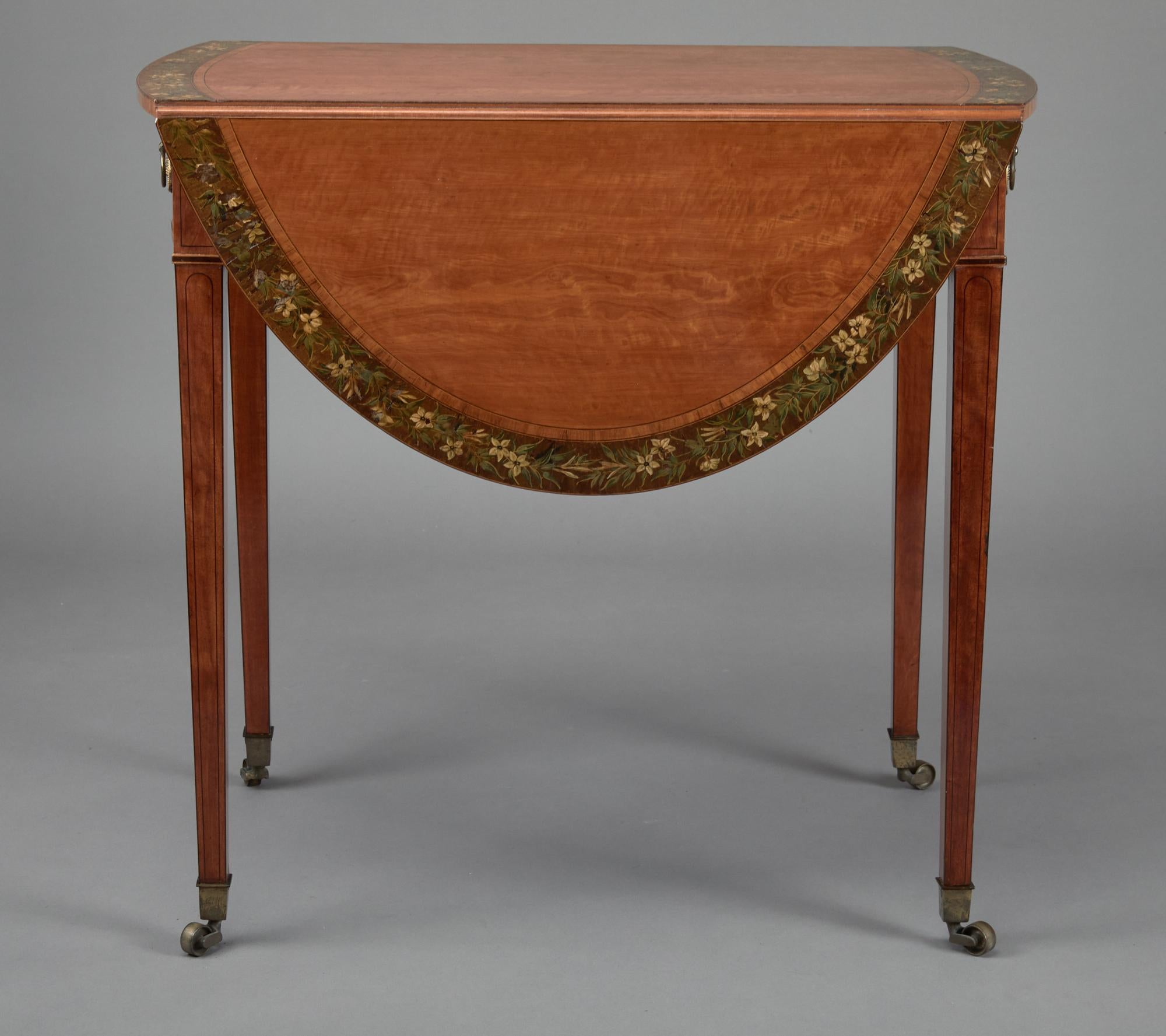 English George III Satinwood Pembroke Table For Sale