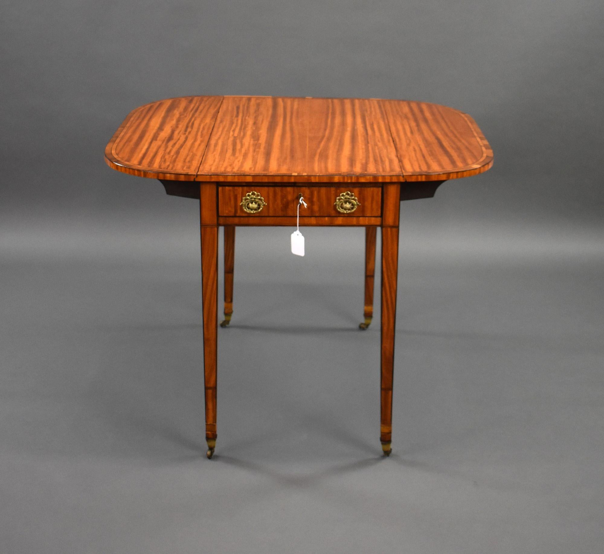 19th Century George III Satinwood Pembroke Table For Sale