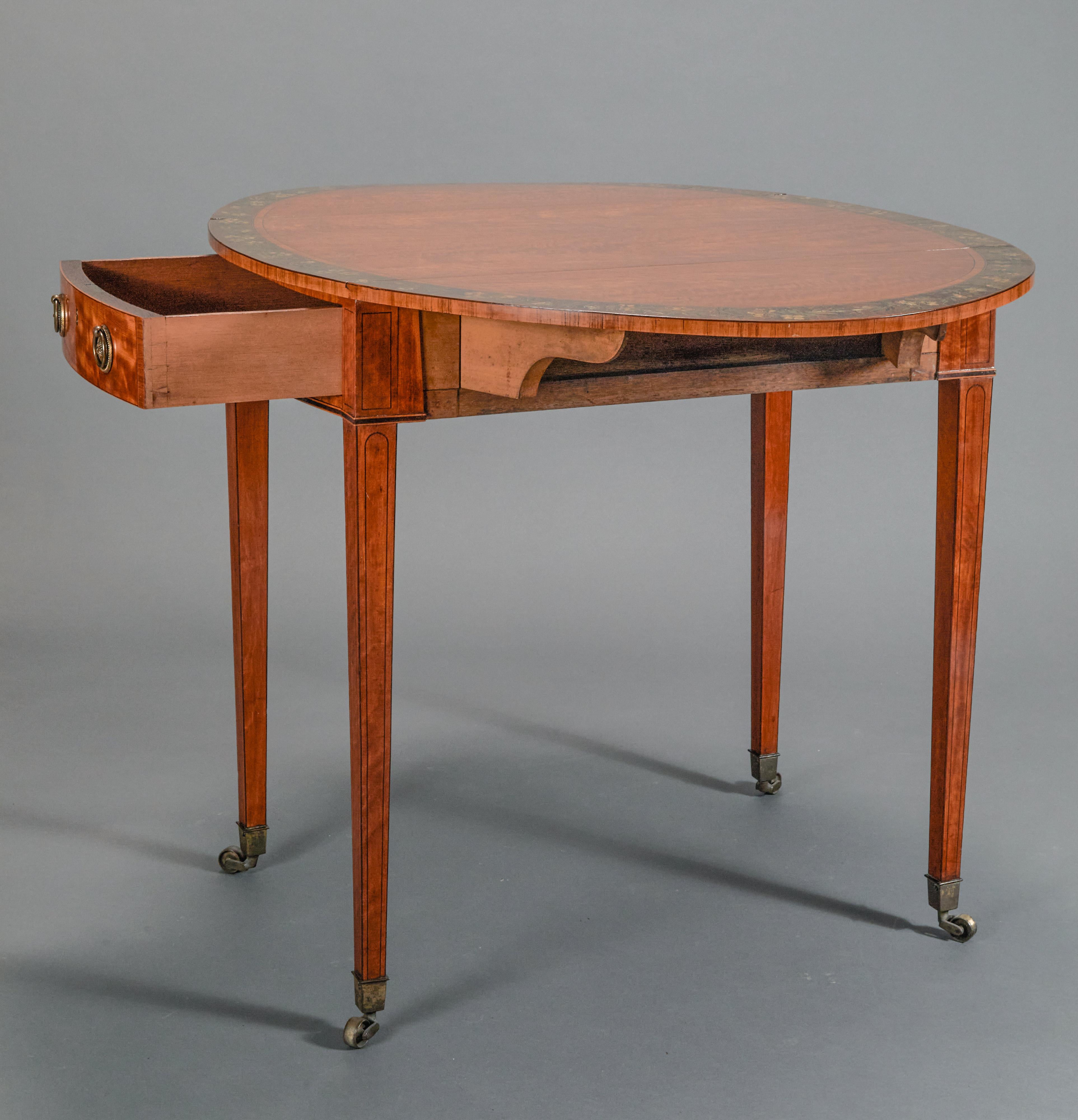 18th Century George III Satinwood Pembroke Table For Sale