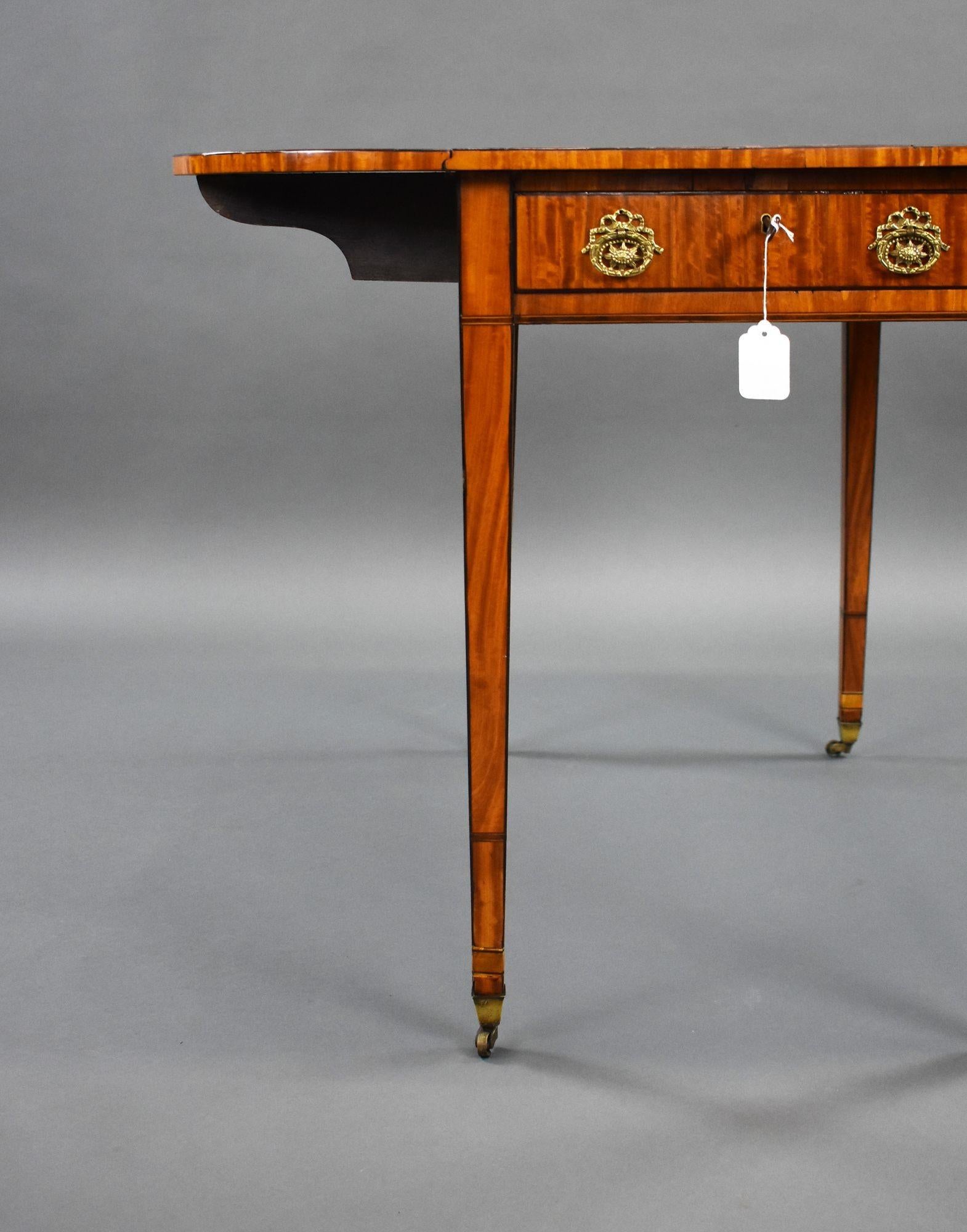George III Satinwood Pembroke Table For Sale 2