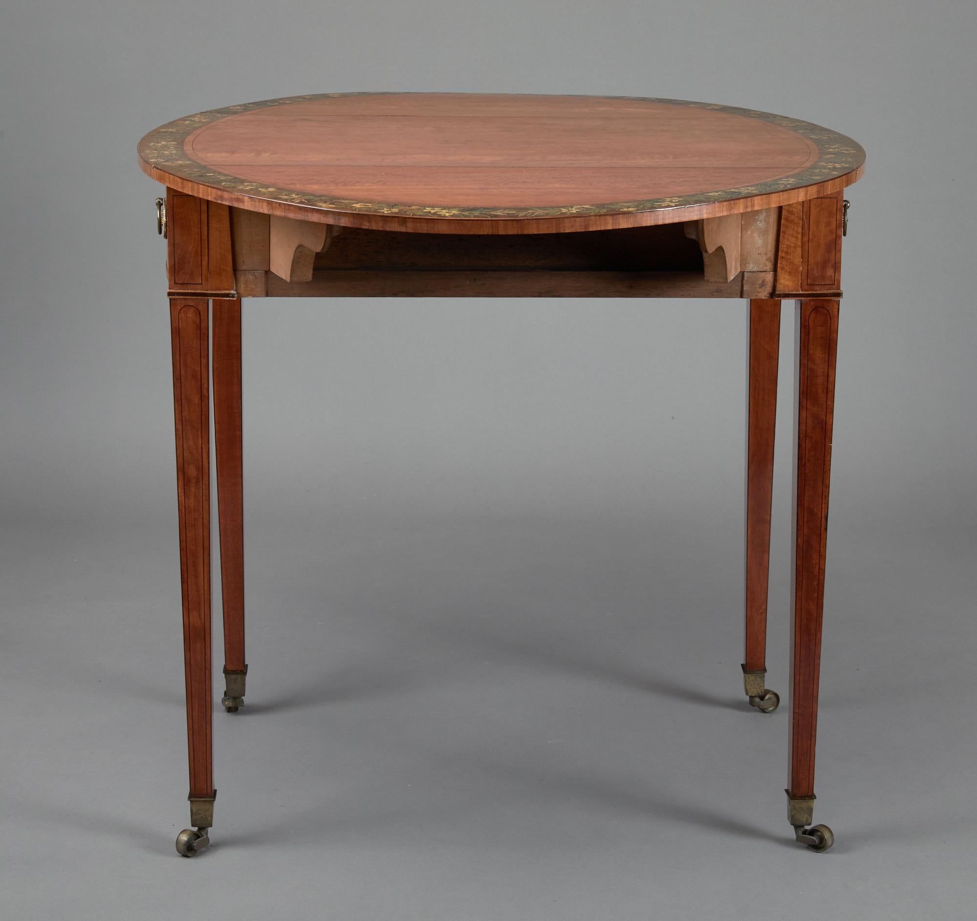 Wood George III Satinwood Pembroke Table For Sale