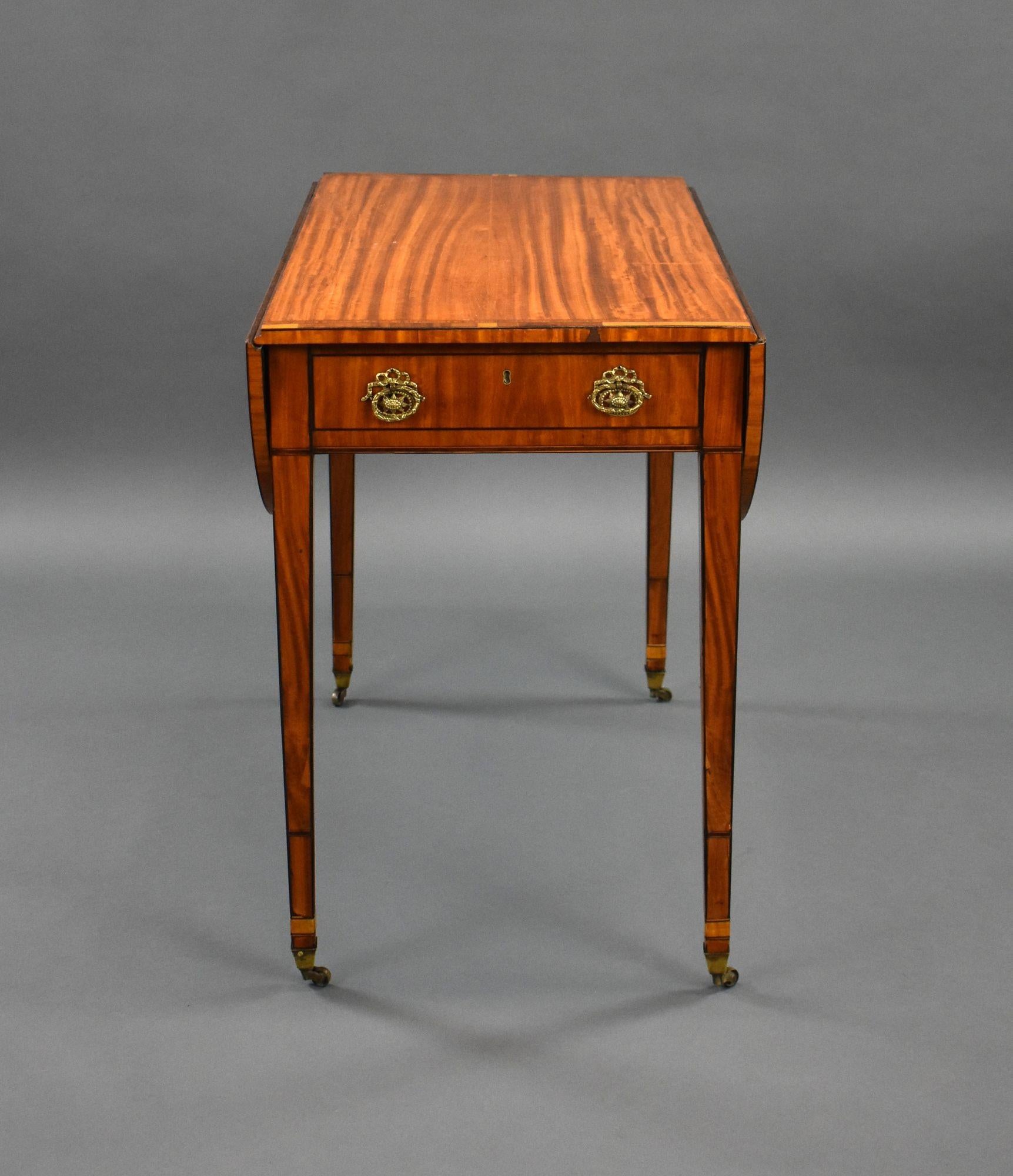 George III Satinwood Pembroke Table For Sale 4
