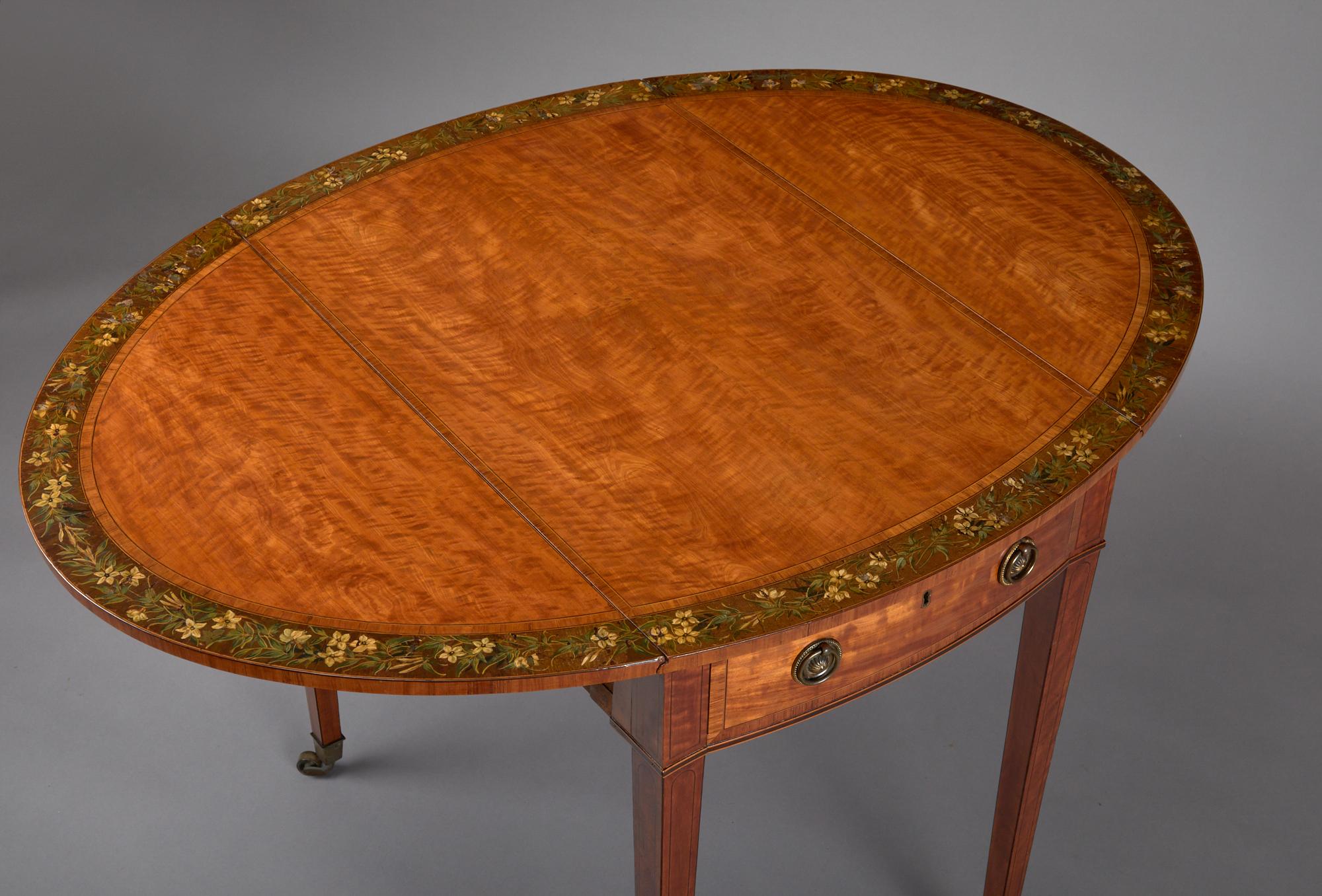 George III Satinwood Pembroke Table For Sale 3