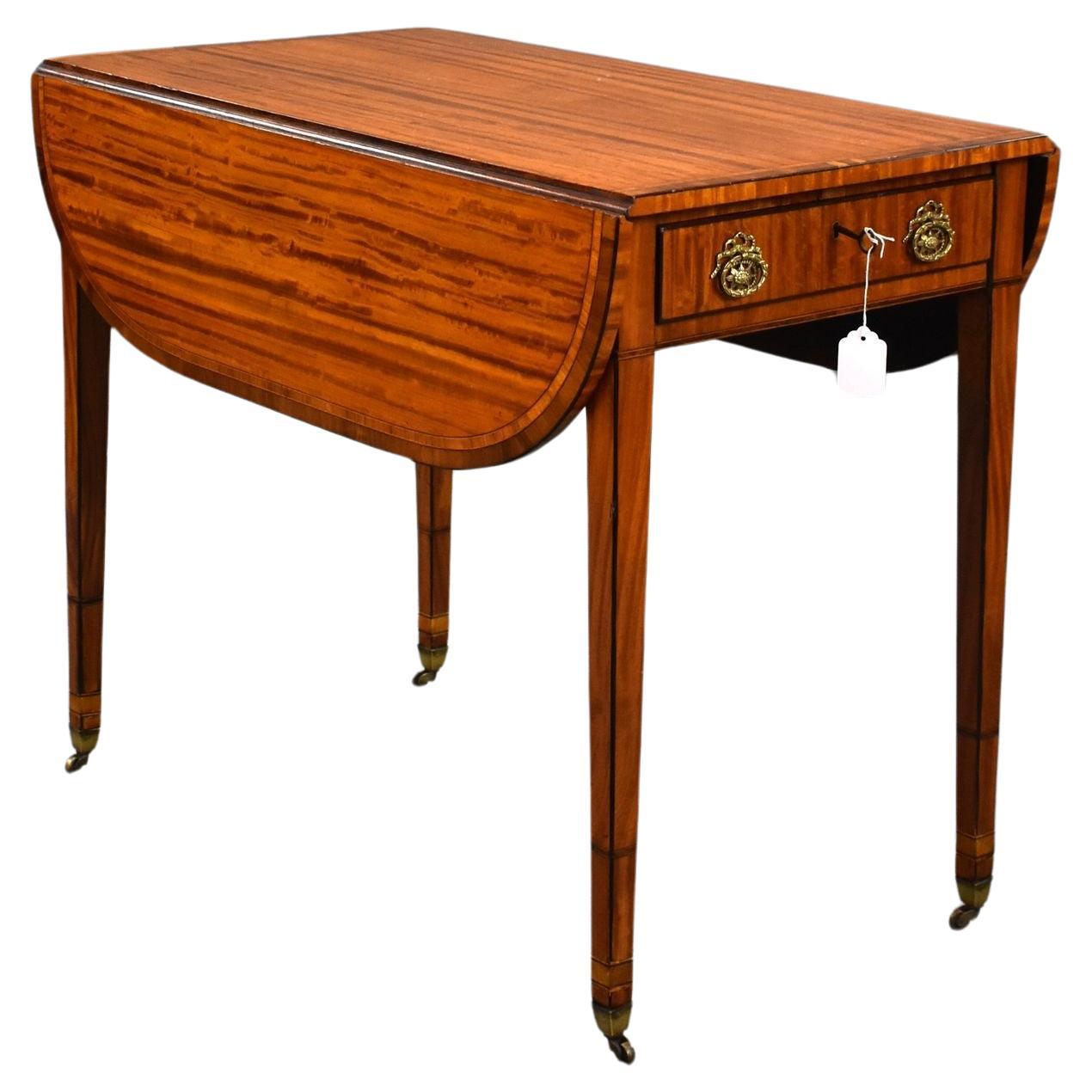 George III Satinwood Pembroke Table