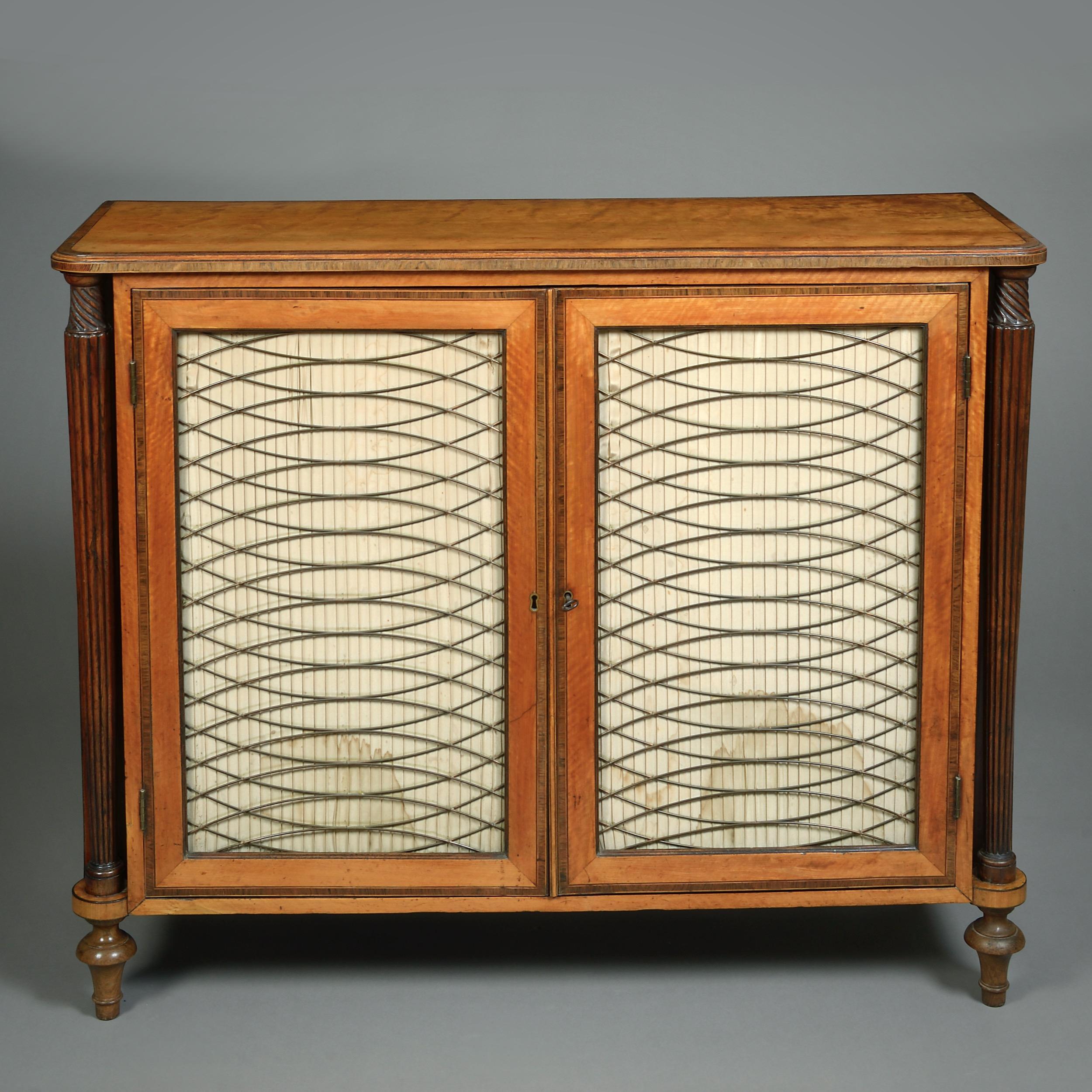 18th Century and Earlier George III Satinwood, Rosewood, and Simulated Rosewood Side Cabinet For Sale