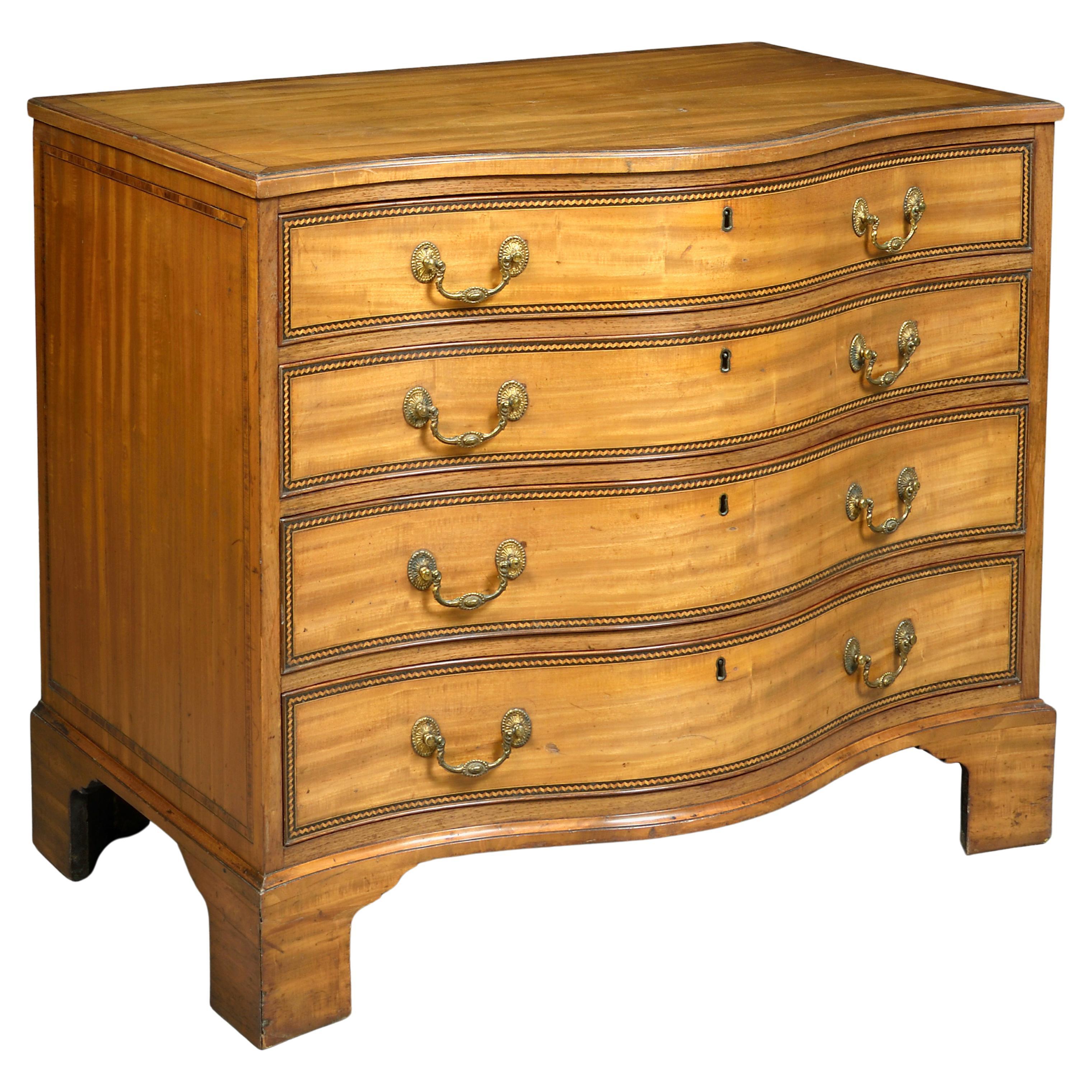 Cómoda Serpentina de Madera Satinada Jorge III