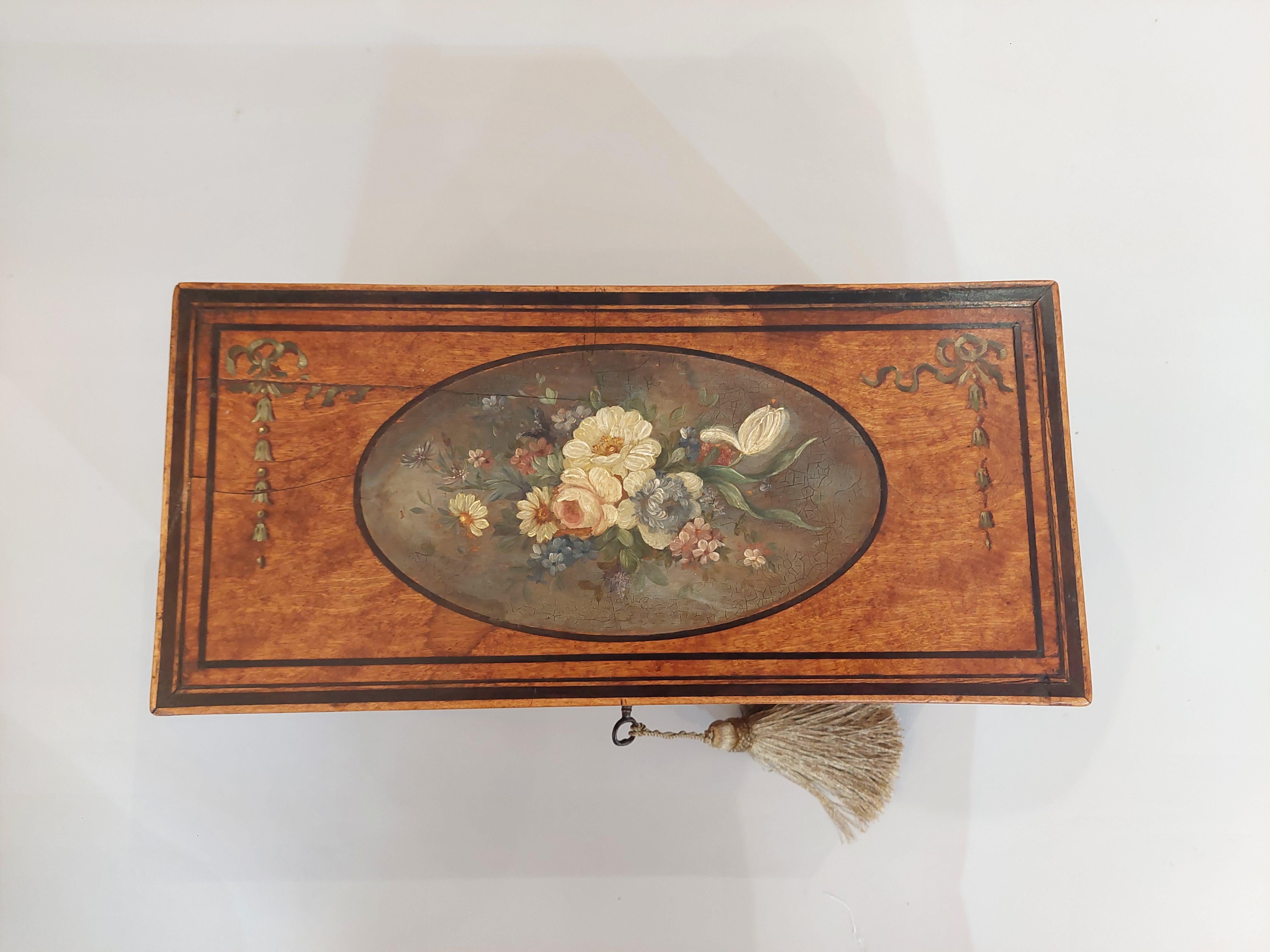 XVIIIe siècle Caddie à thé George III en bois satiné en vente