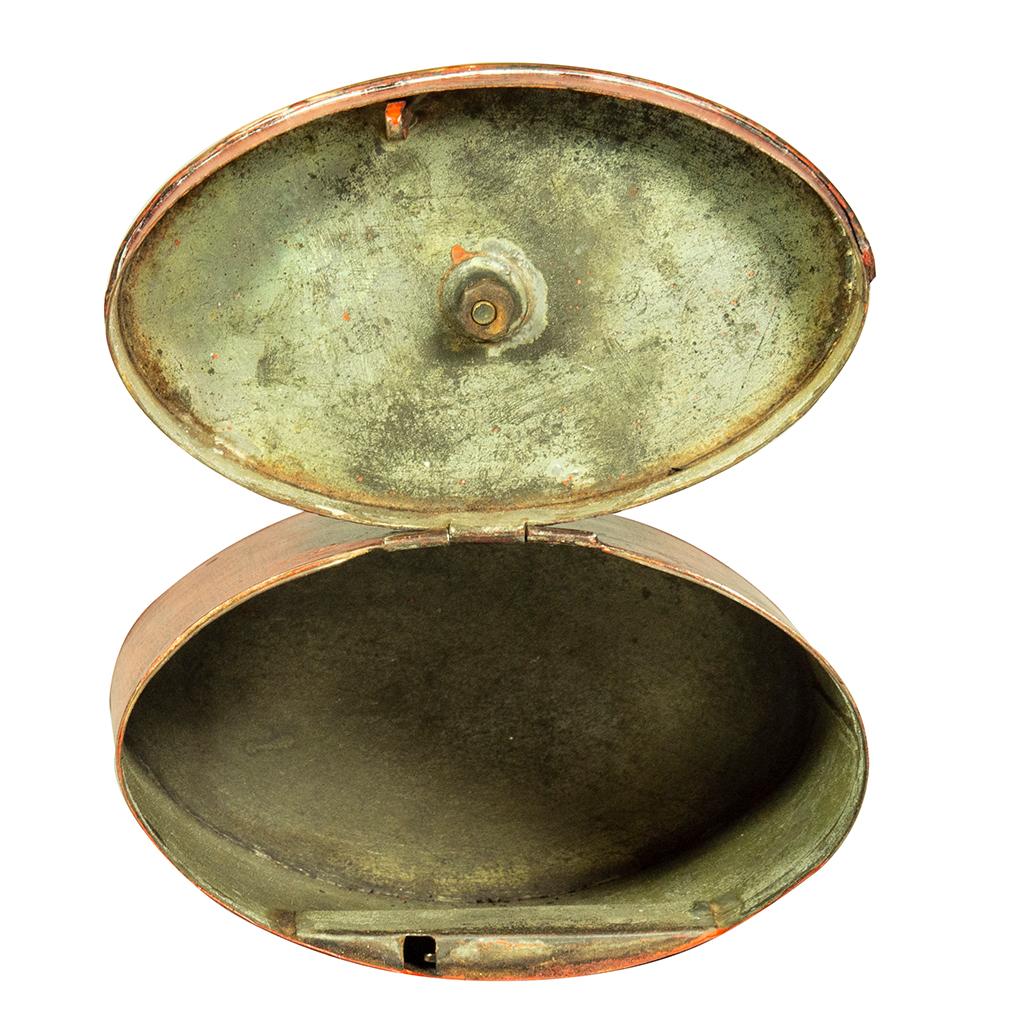 Teedose aus scharlachrotem Zinn von Georg III. (Spätes 18. Jahrhundert)