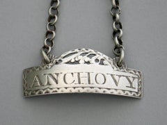 George III Scottish Provincial Silver Sauce Label Anchovy, Aberdeen, circa 1790