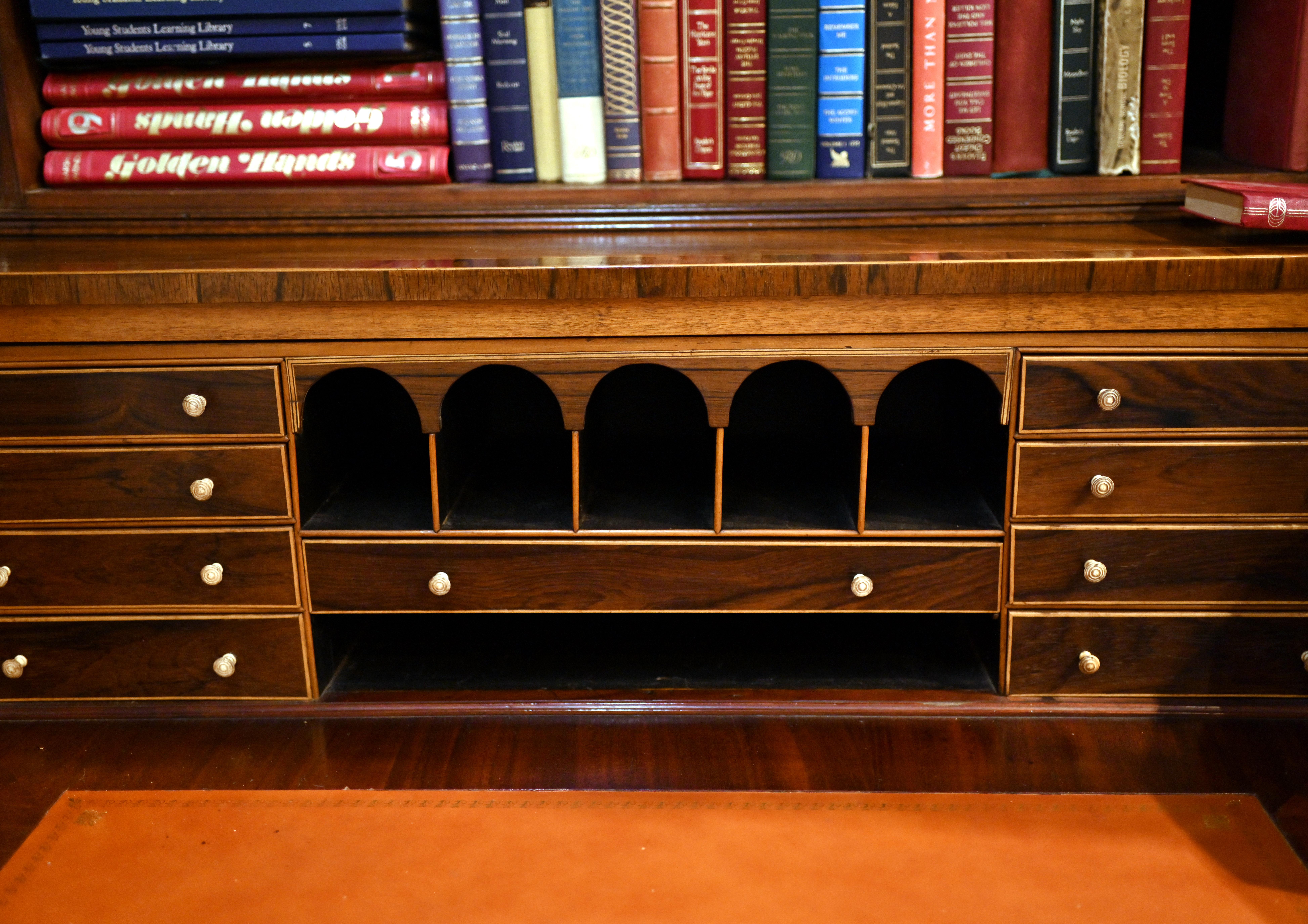 George III Secretaire Bookcase Mahogany Antique 1790 Desk For Sale 7
