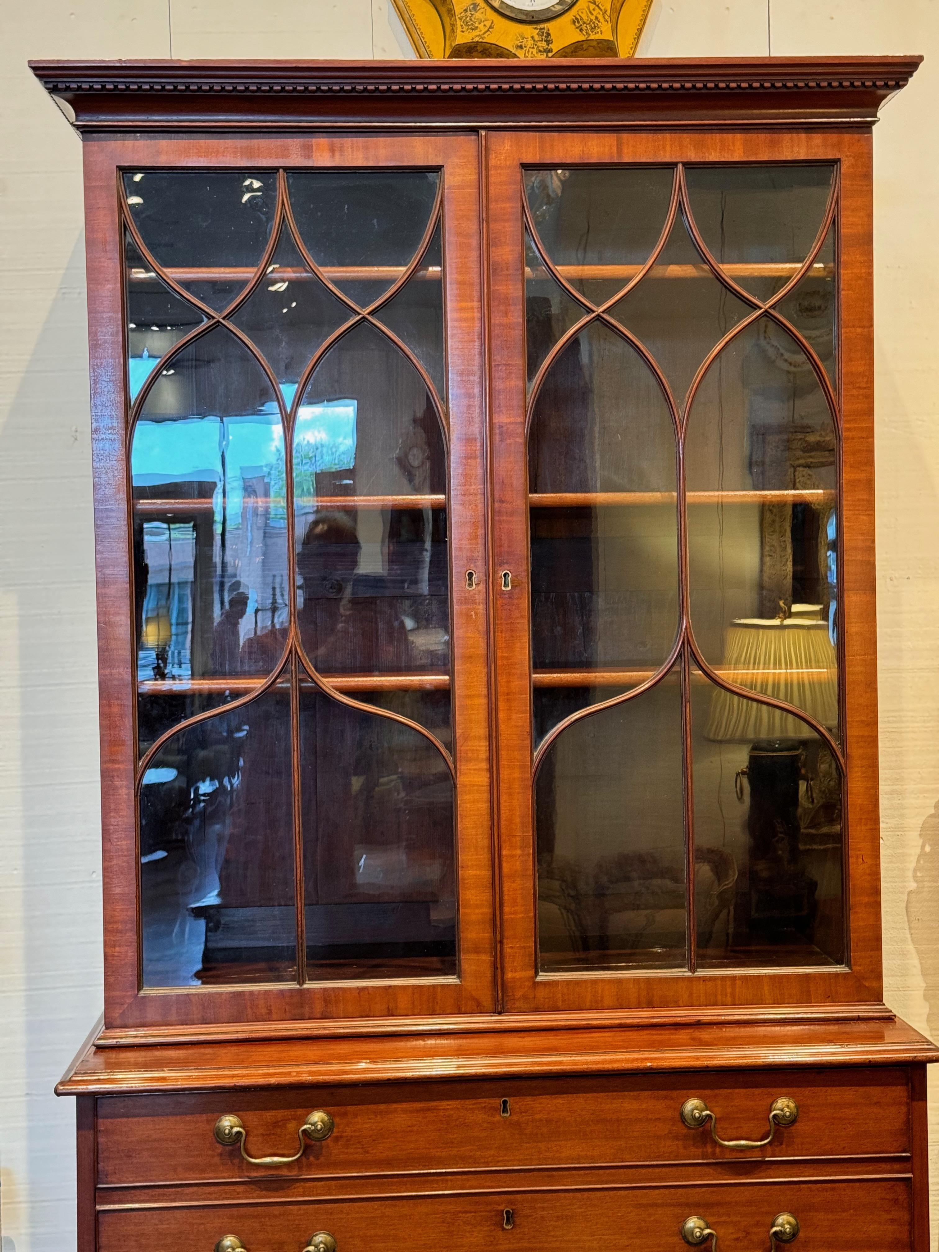 Mahogany George III Secretary Bookcase