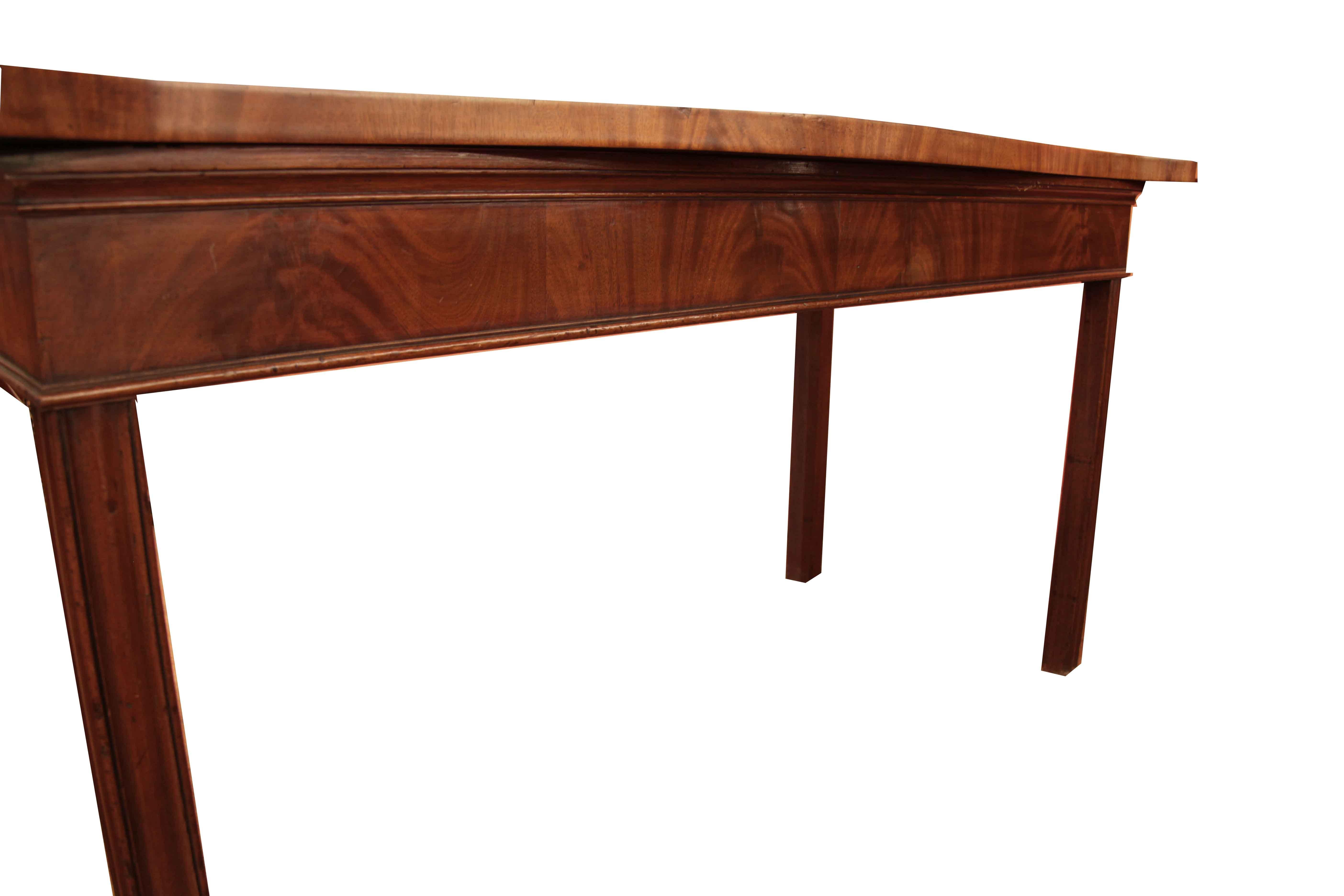 Cross-Banded George III Serpentine Console Table For Sale