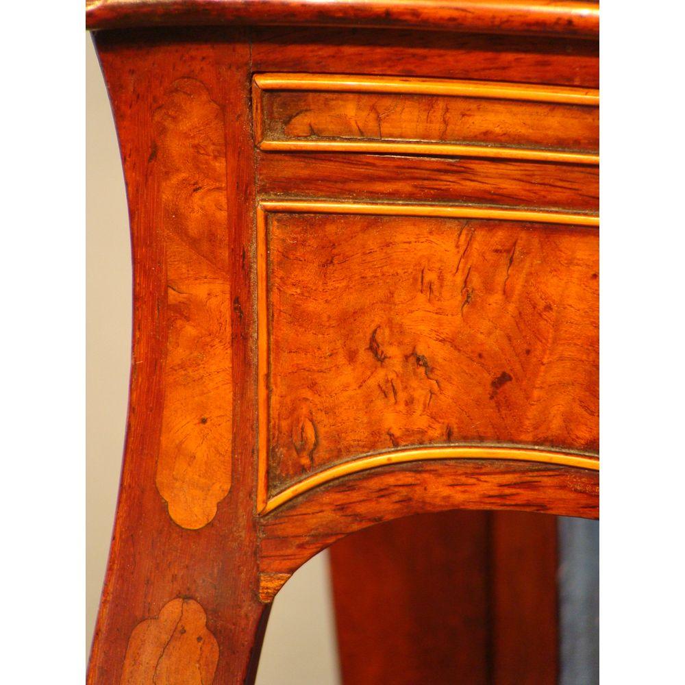 George III Serpentine Inlaid Writing Dressing Table For Sale 3