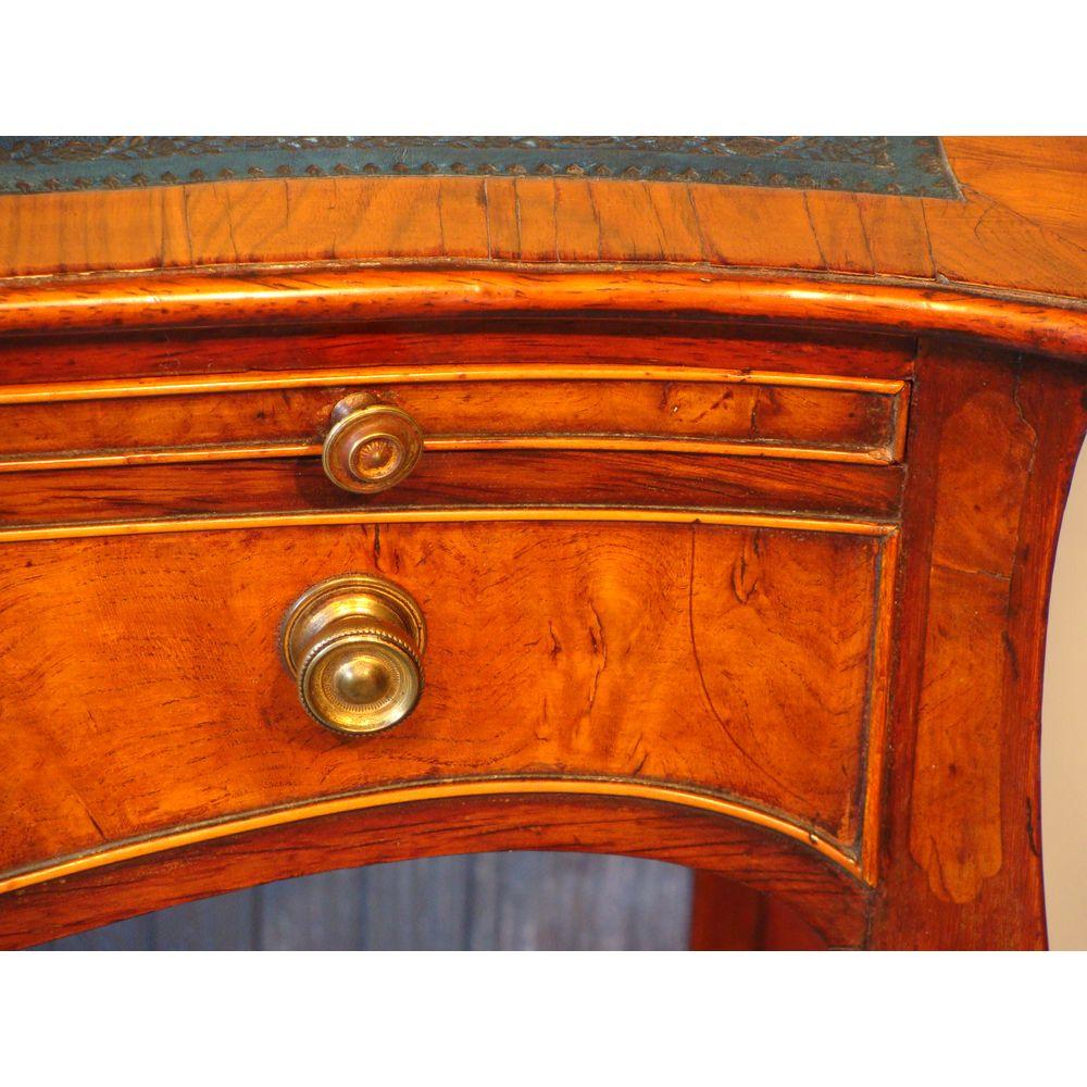 Late 18th Century George III Serpentine Inlaid Writing Dressing Table For Sale