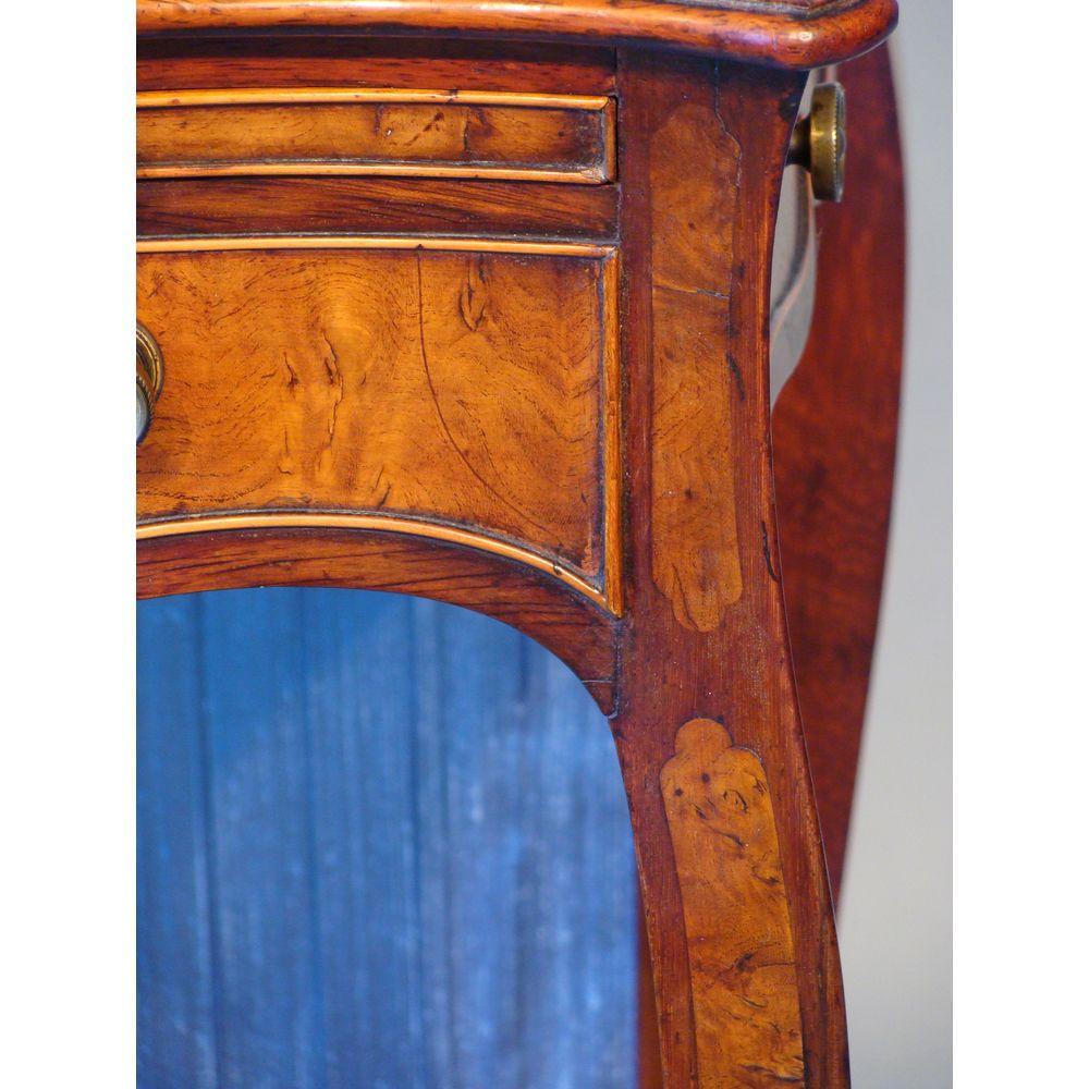 Wood George III Serpentine Inlaid Writing Dressing Table For Sale