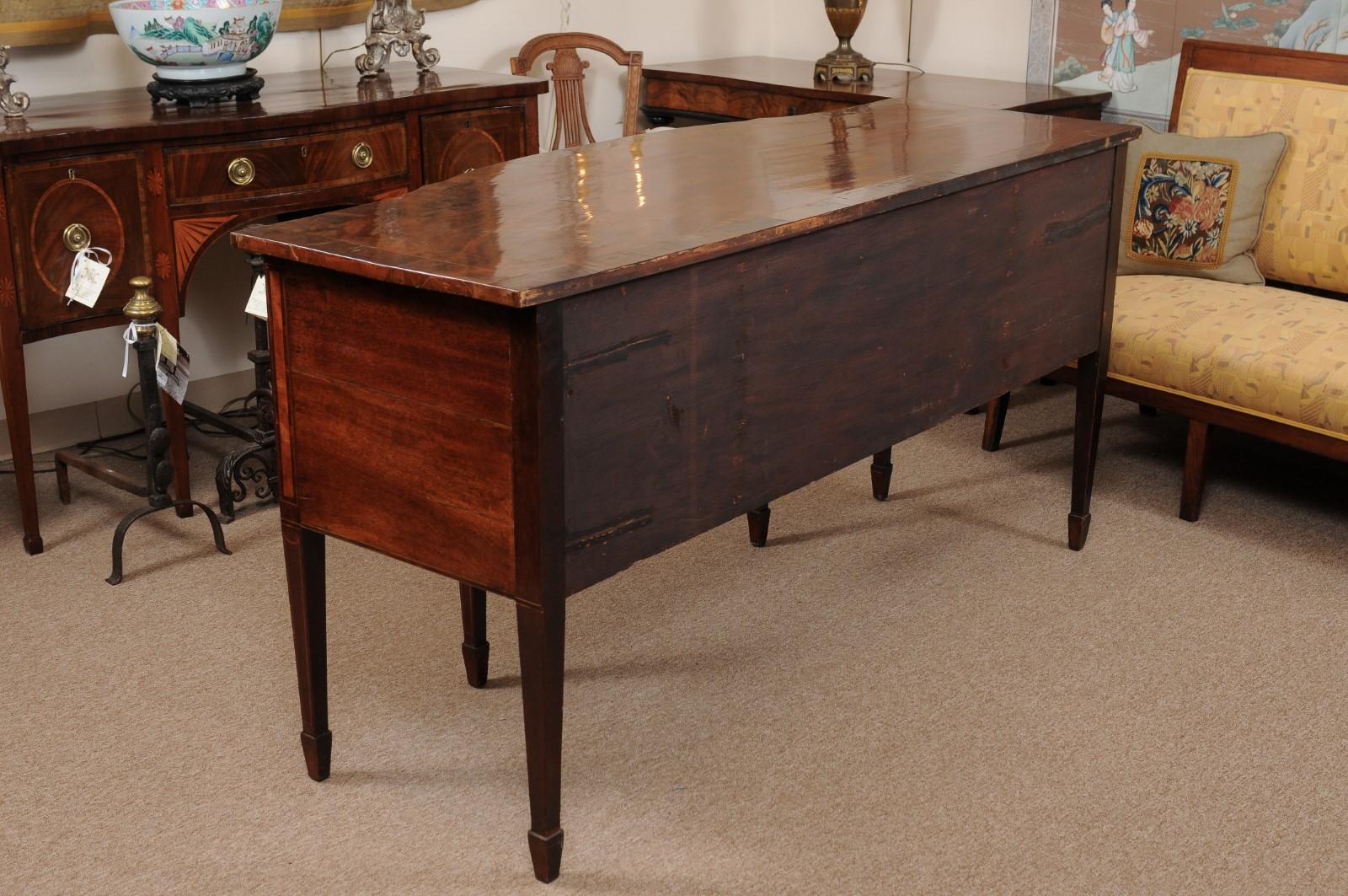 George III Serpentine Mahogany & Satinwood Inlaid Sideboard, ca. 1800 3