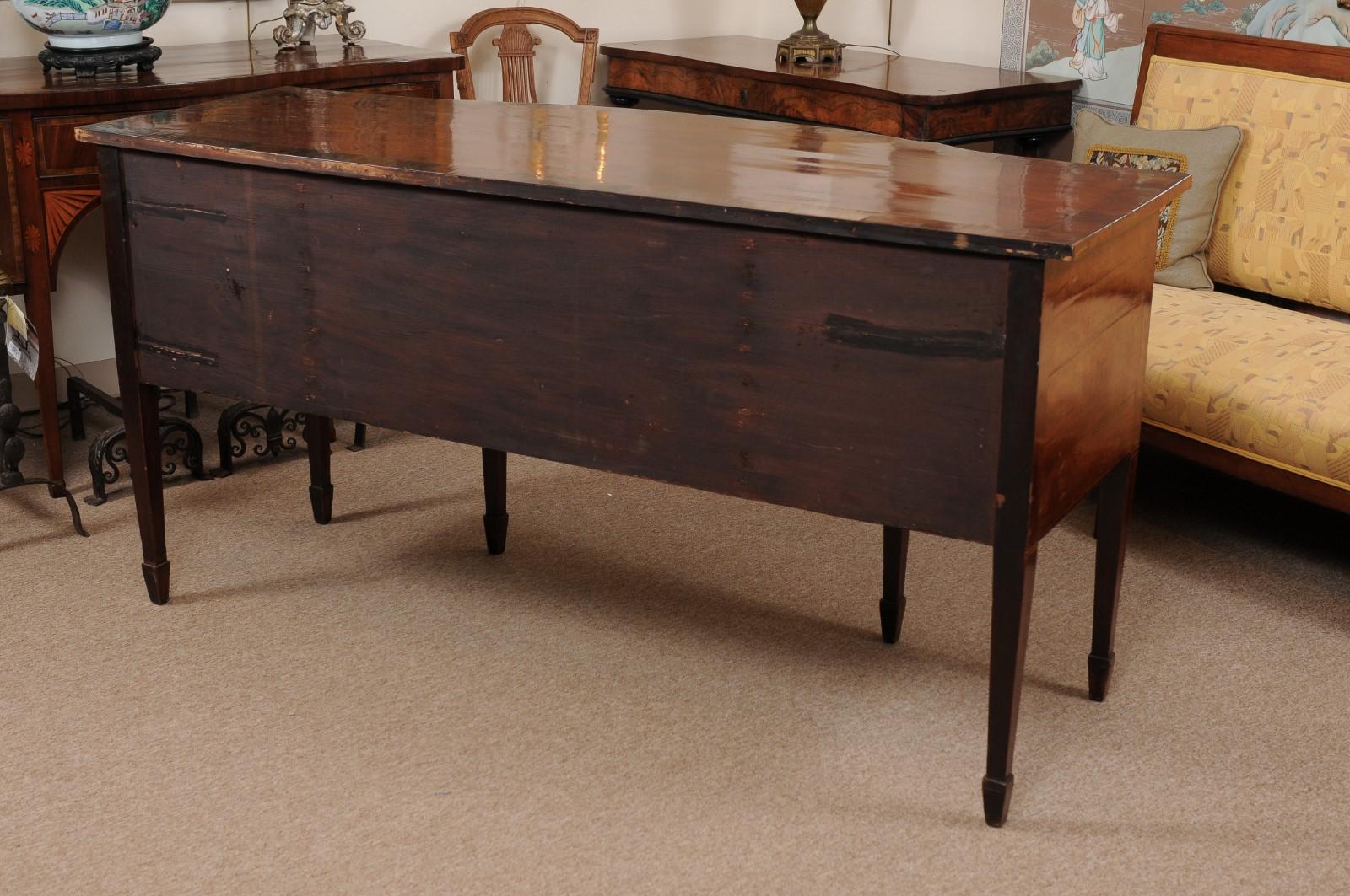 George III Serpentine Mahogany & Satinwood Inlaid Sideboard, ca. 1800 2