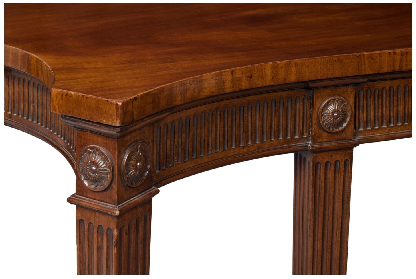 Late 18th Century George III Serpentine Mahogany Serving Table For Sale