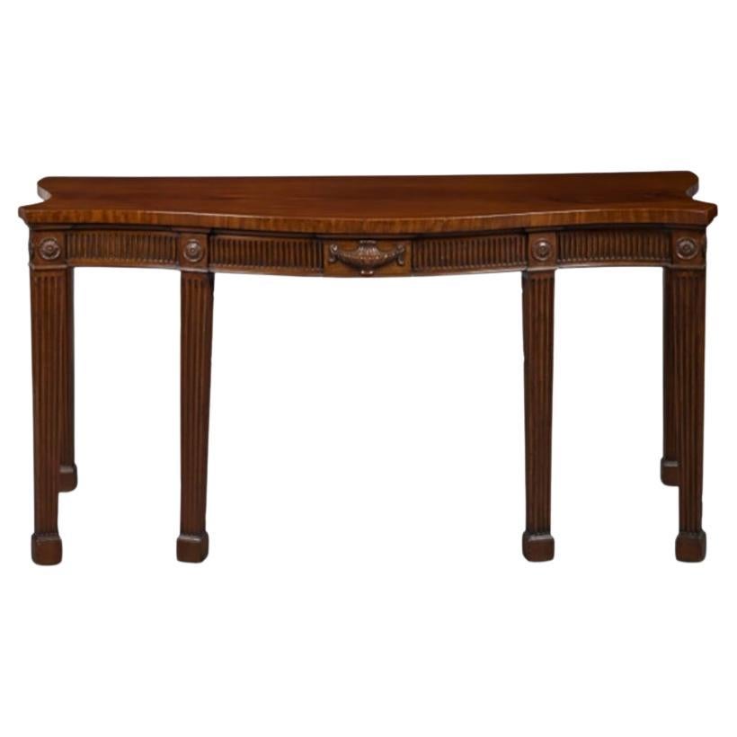 George III Serpentine Mahogany Serving Table For Sale