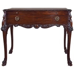 Antique George III Serpentine Mahogany Side Table