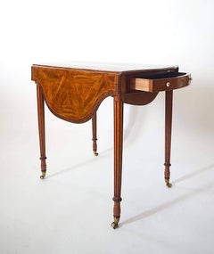 George III Serpentine Pembroke Table, Henry Hill of Marlborough, circa 1775